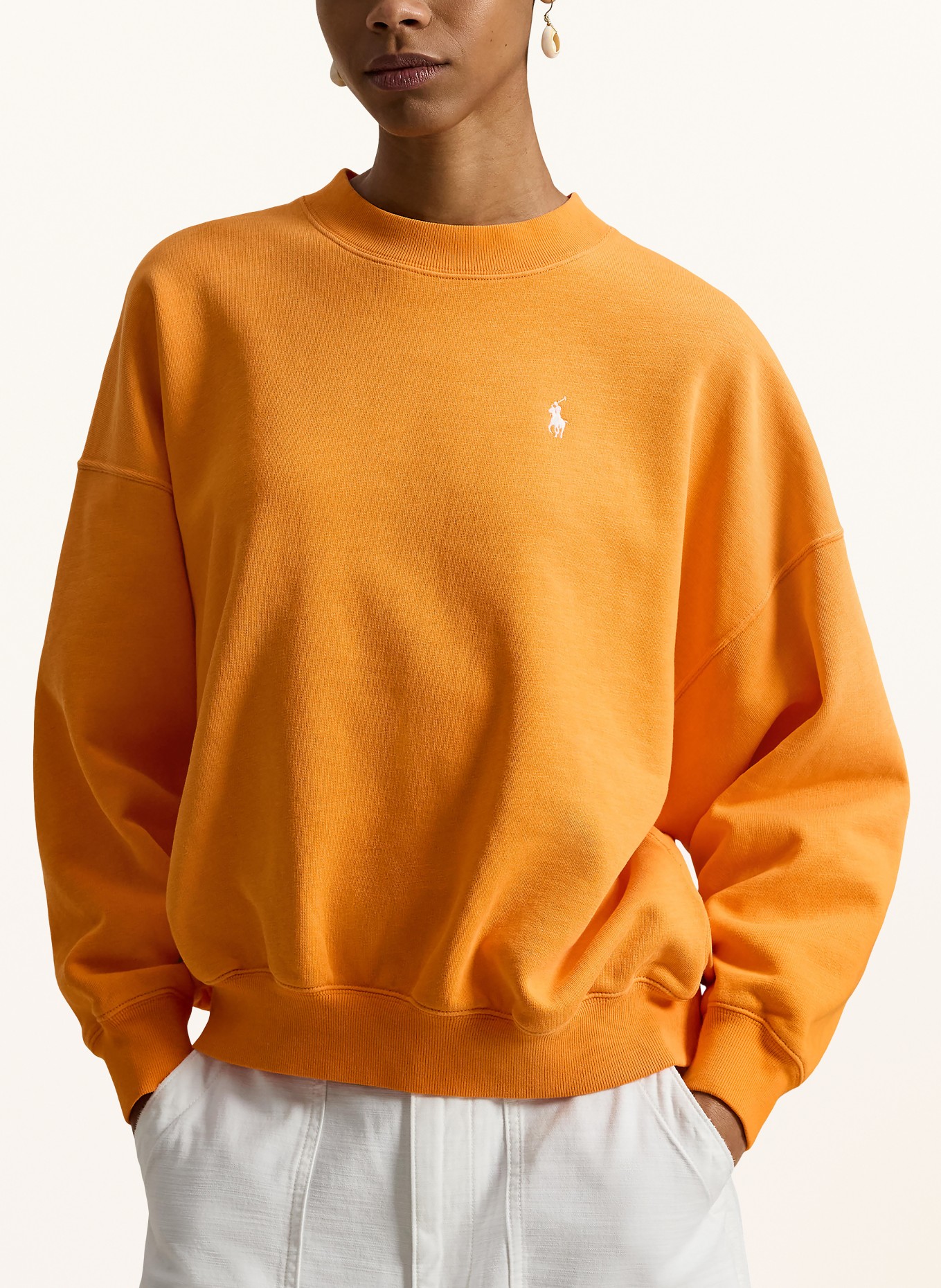 POLO RALPH LAUREN Sweatshirt: ORANGE / CREME