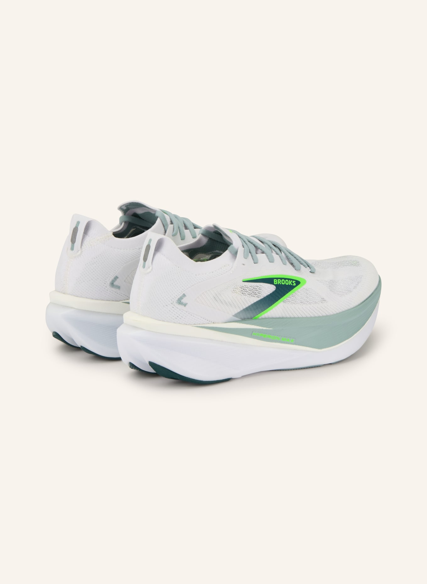 BROOKS HYPERION MAX 3 running shoes: WHITE / NEON GREEN / TEAL