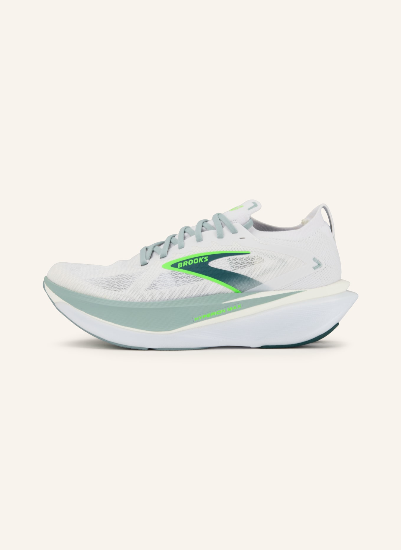 BROOKS HYPERION MAX 3 running shoes: WHITE / NEON GREEN / TEAL