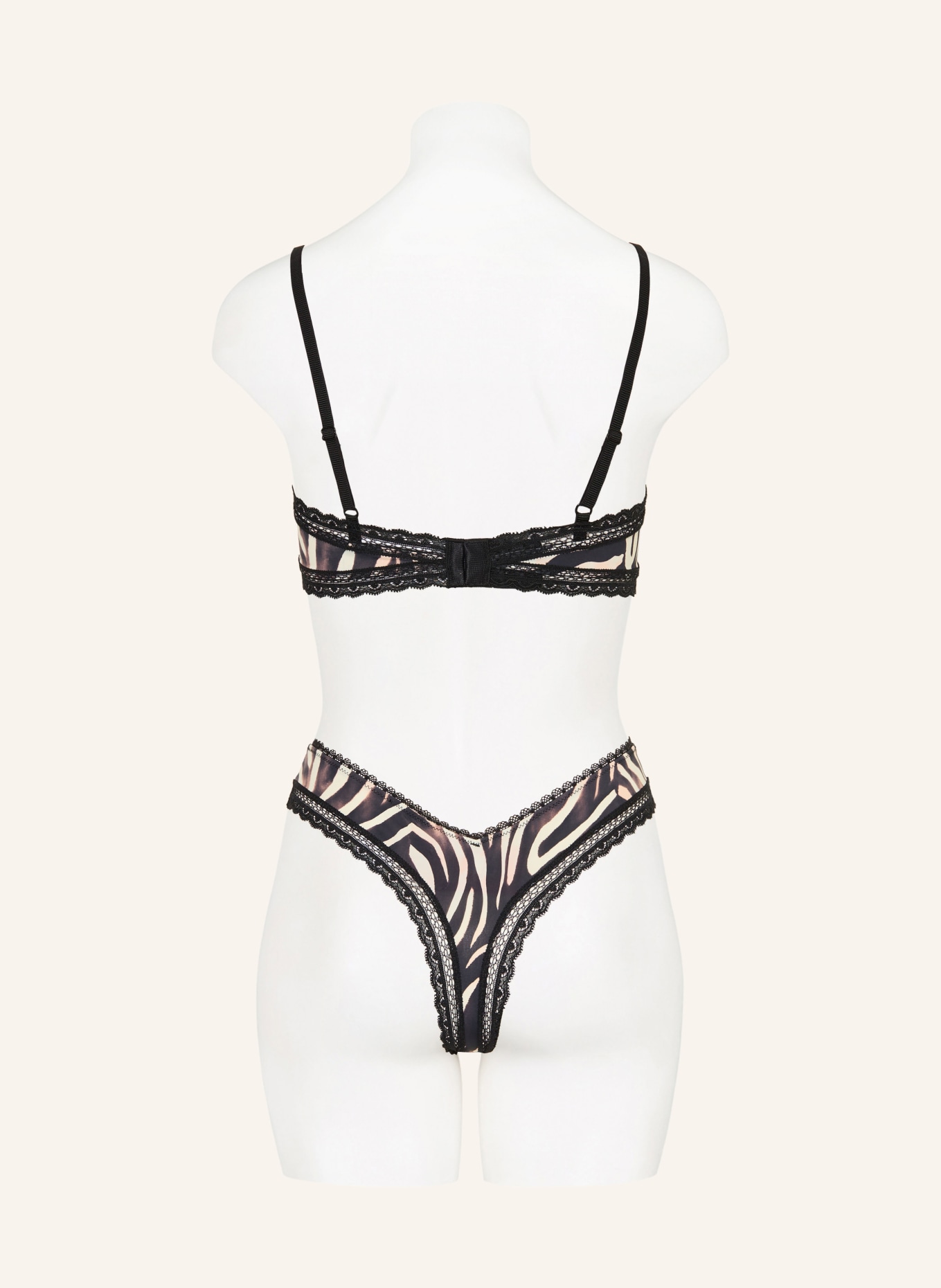 HUGO Trojúhelníková podprsenka: ČERNÁ / KRÉMOVÁ