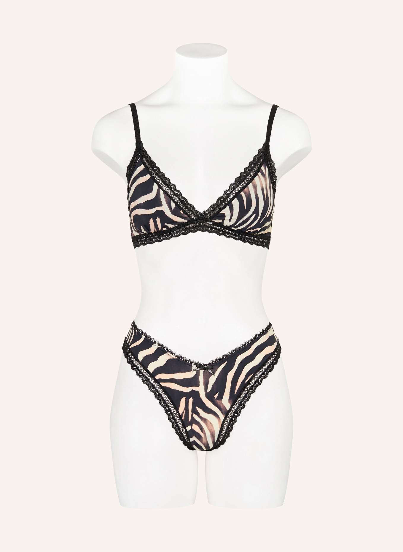 HUGO String: SCHWARZ / CREME