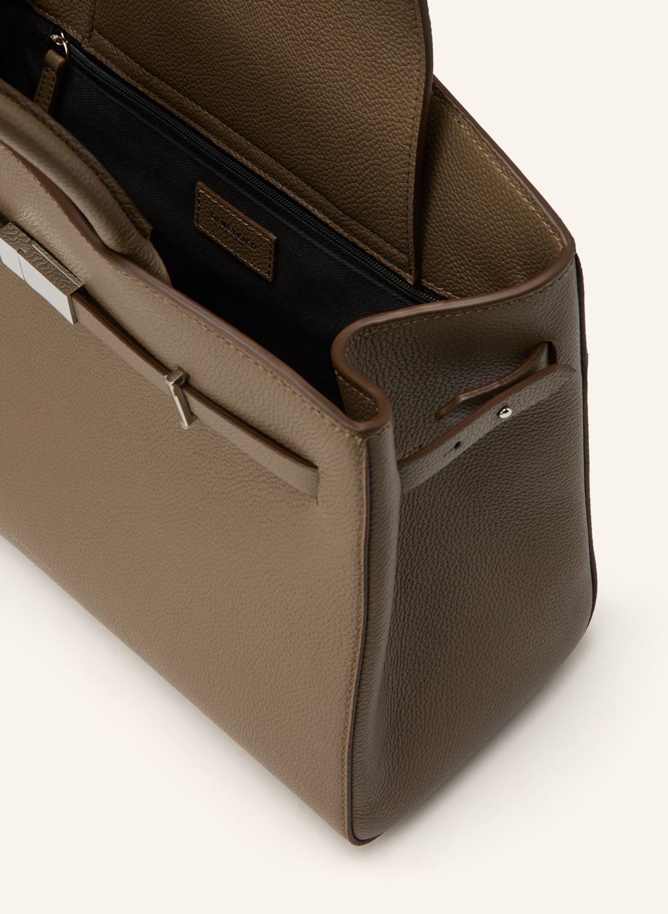 DEMELLIER Handtas HUDSON: TAUPE / ZILVER