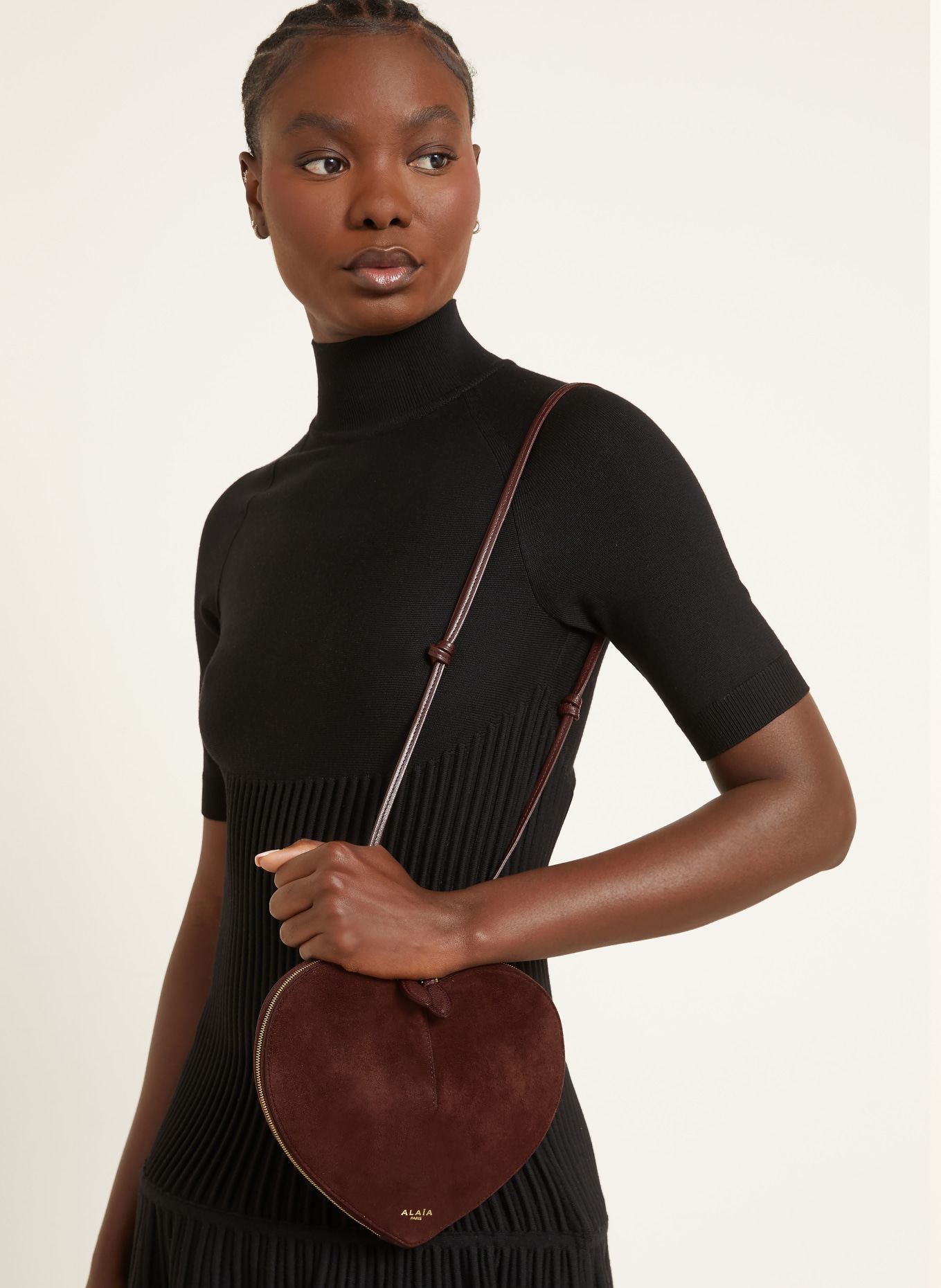 ALAÏA Crossbody bag LE COEUR: DARK BROWN