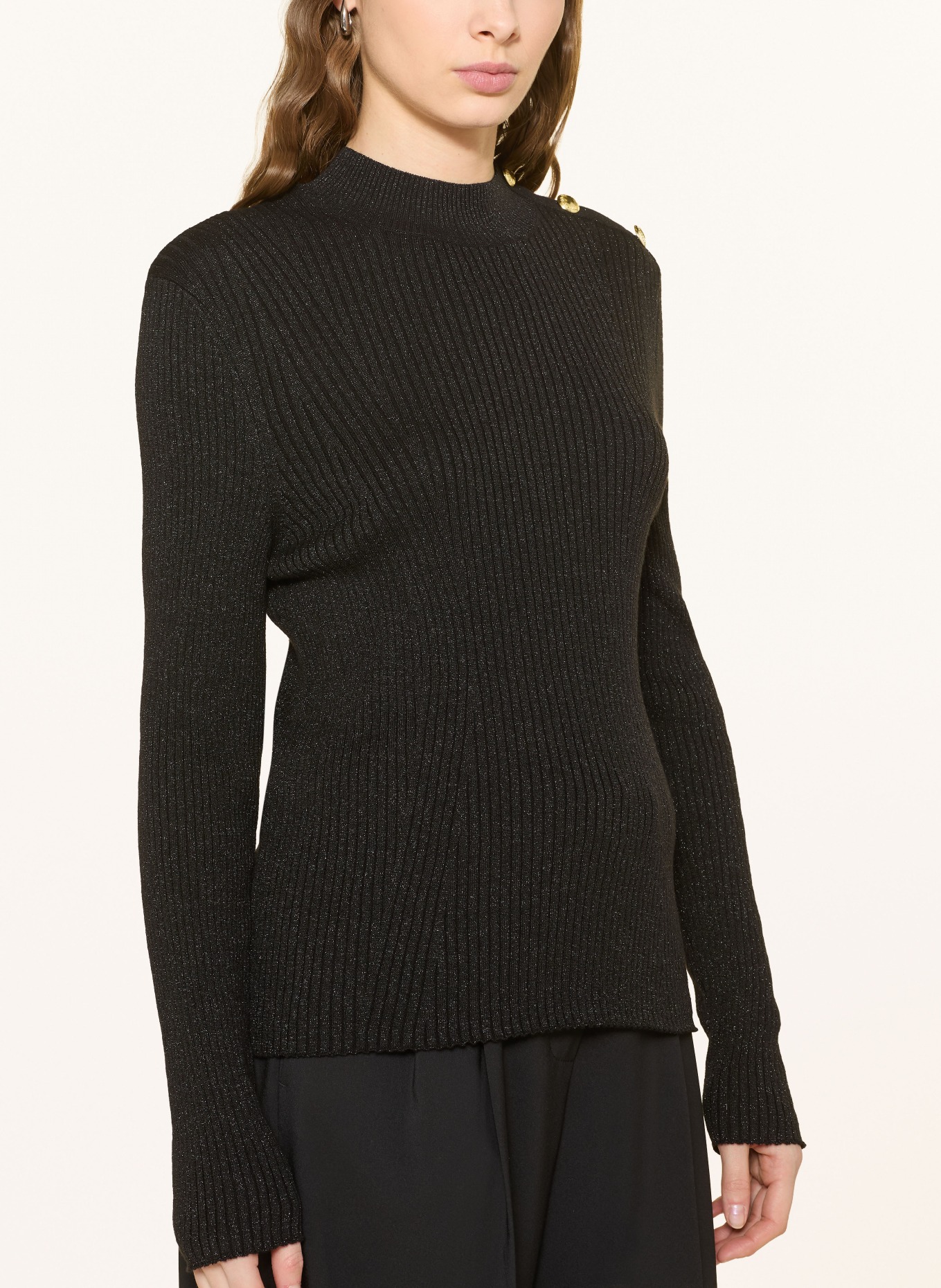 BARBOUR INTERNATIONAL Sweater with glitter thread: BLACK