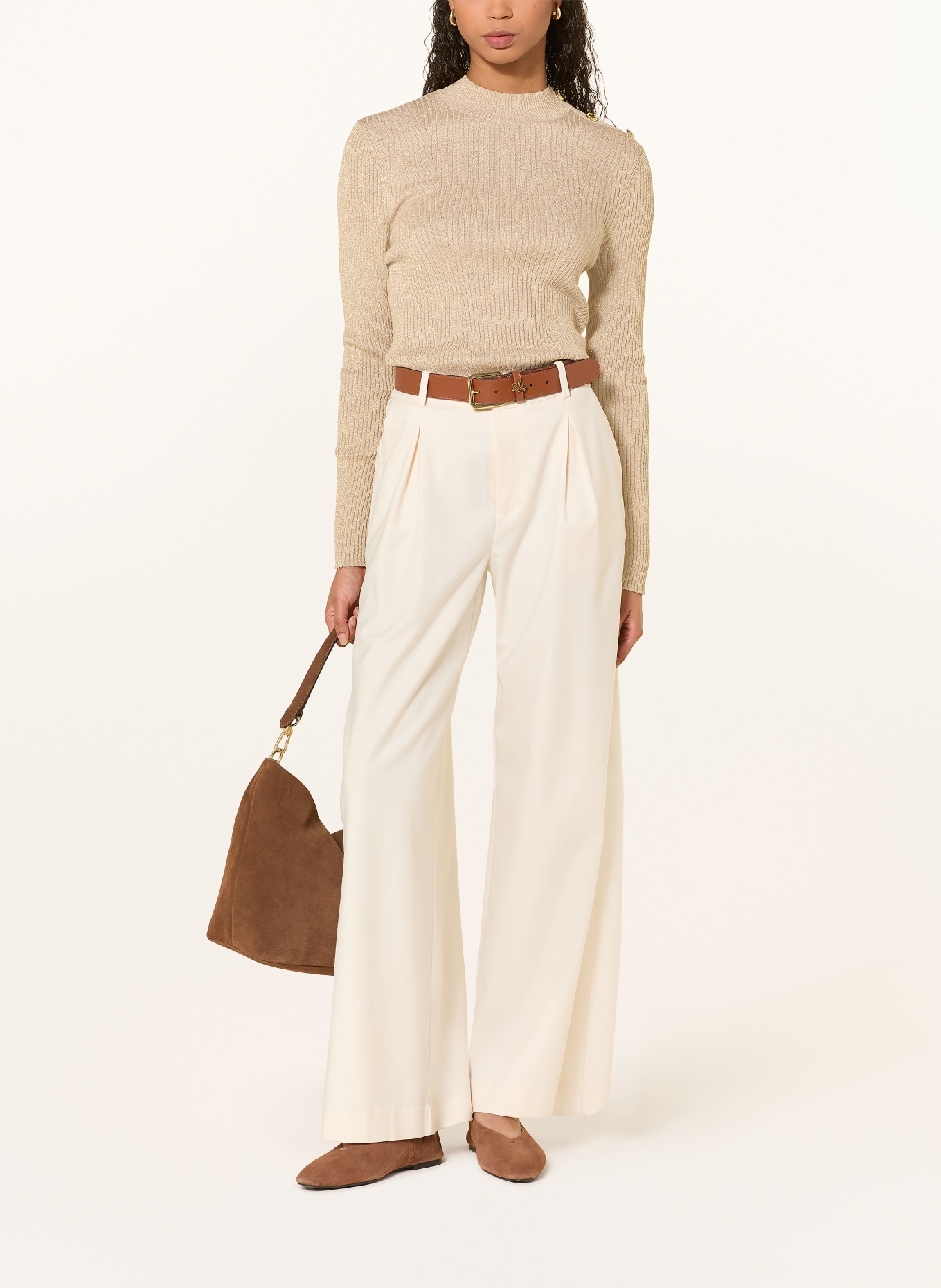 BARBOUR INTERNATIONAL Pull avec fil pailleté: OR