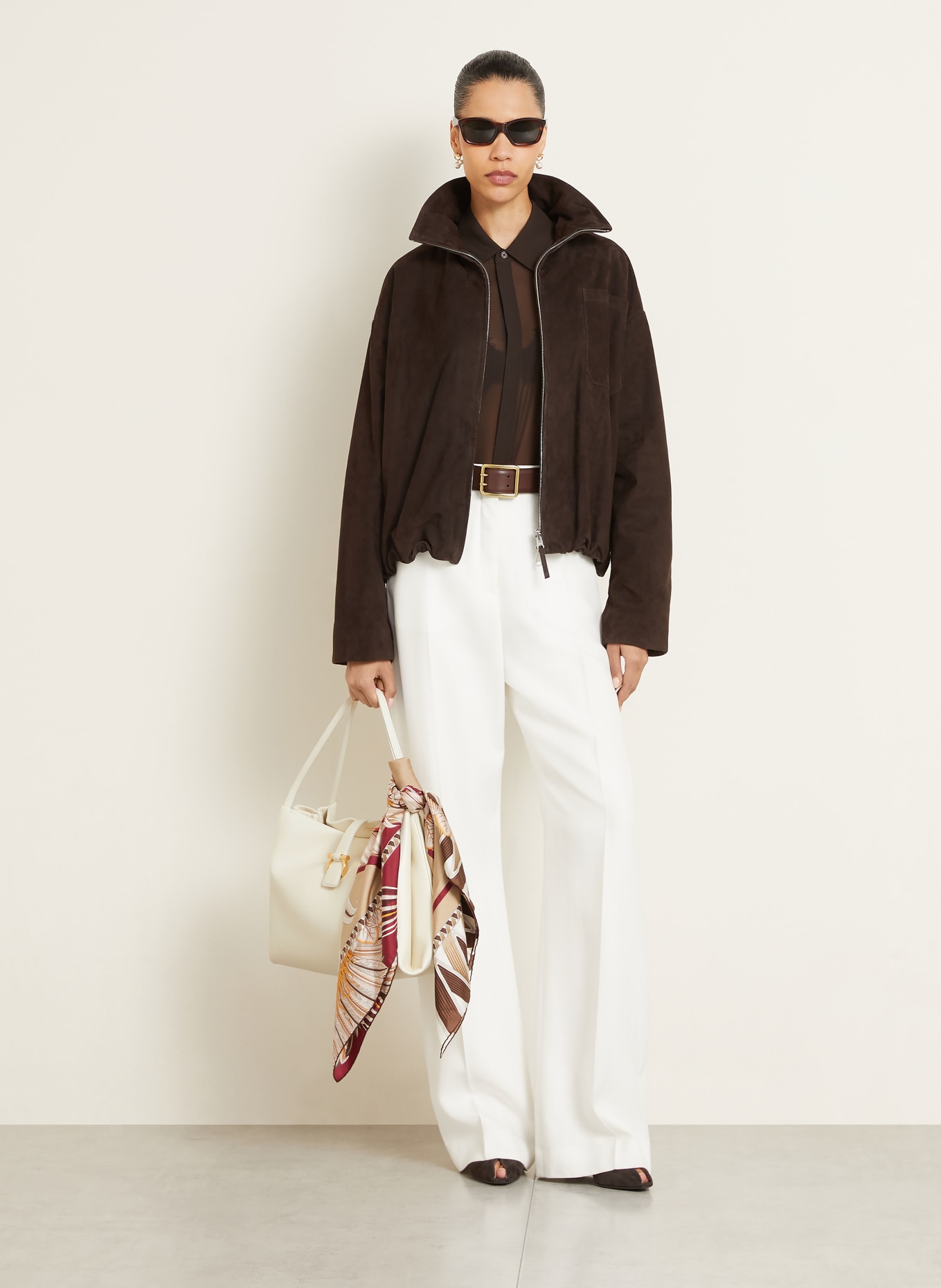 FERRAGAMO sac à provisions: CRÈME