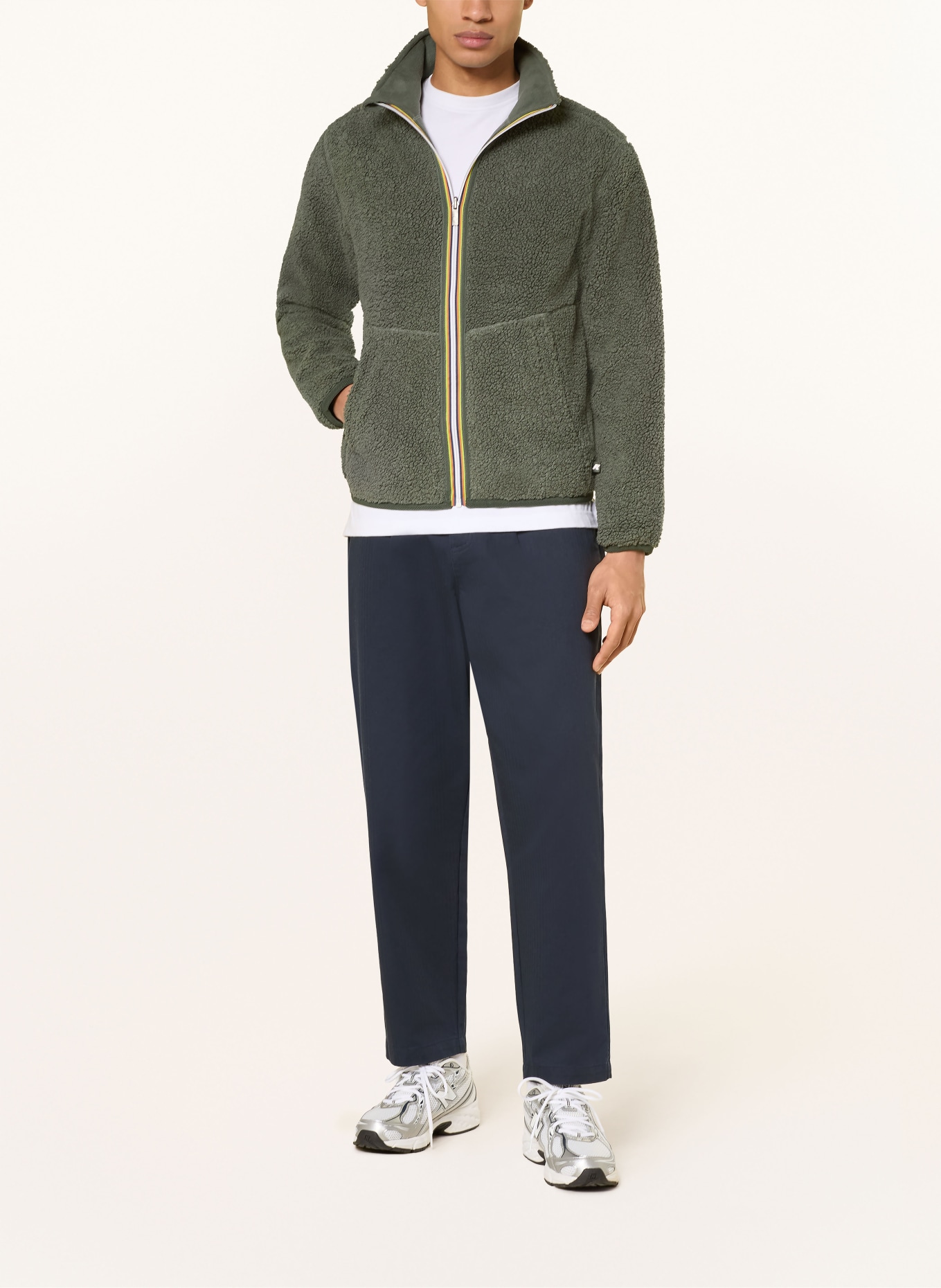 K-WAY Fleecejacke PASCAL SHERPA POLAR DOUBLE zum Wenden: KHAKI