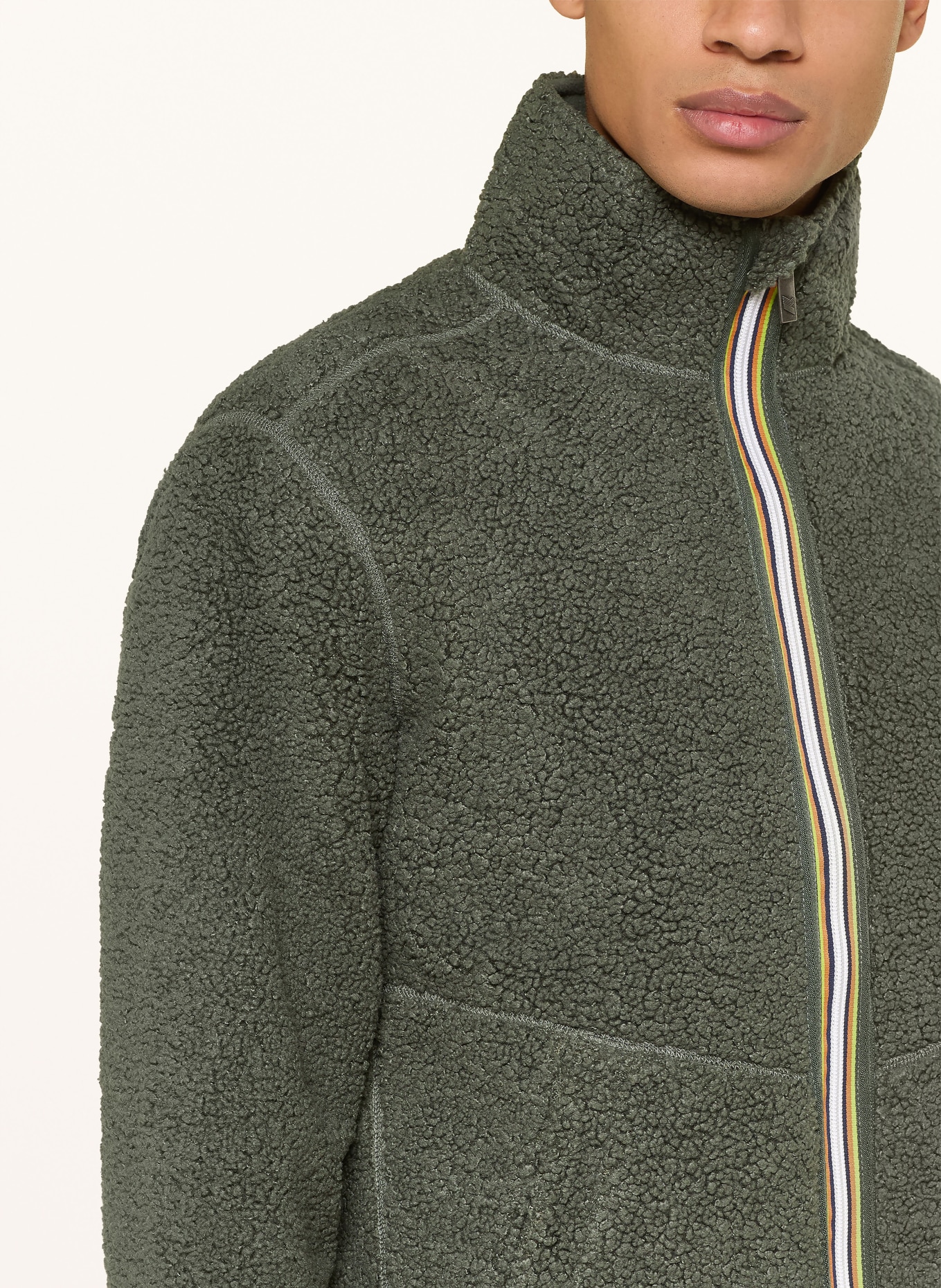 K-WAY Fleecejacke PASCAL SHERPA POLAR DOUBLE zum Wenden: KHAKI