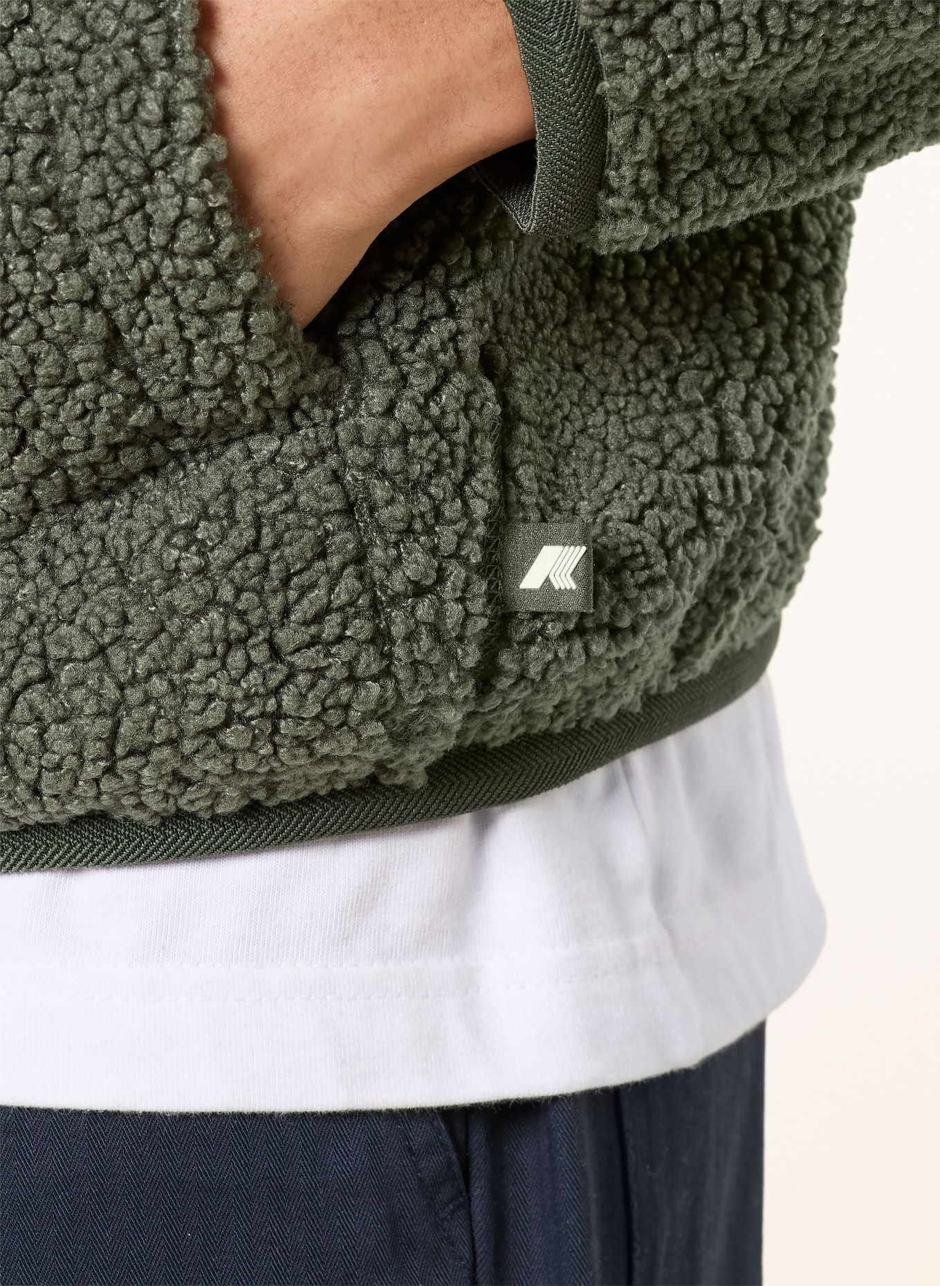 K-WAY Fleecejacke PASCAL SHERPA POLAR DOUBLE zum Wenden: KHAKI