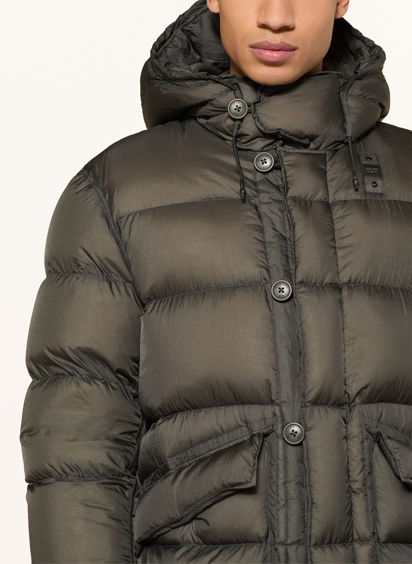 Blauer Daunenmantel BASTO: SCHWARZ