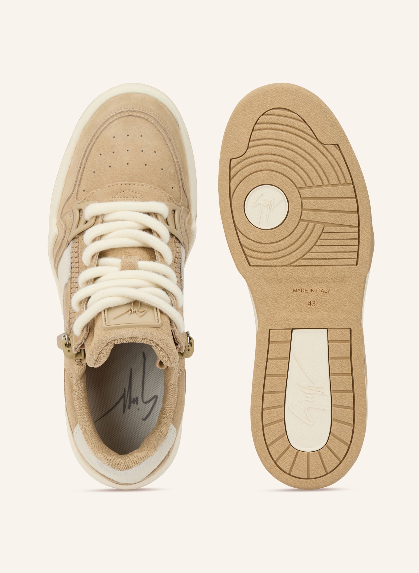 GIUSEPPE ZANOTTI DESIGN Sneakers TOMAIA: LIGHT BROWN / LIGHT GRAY