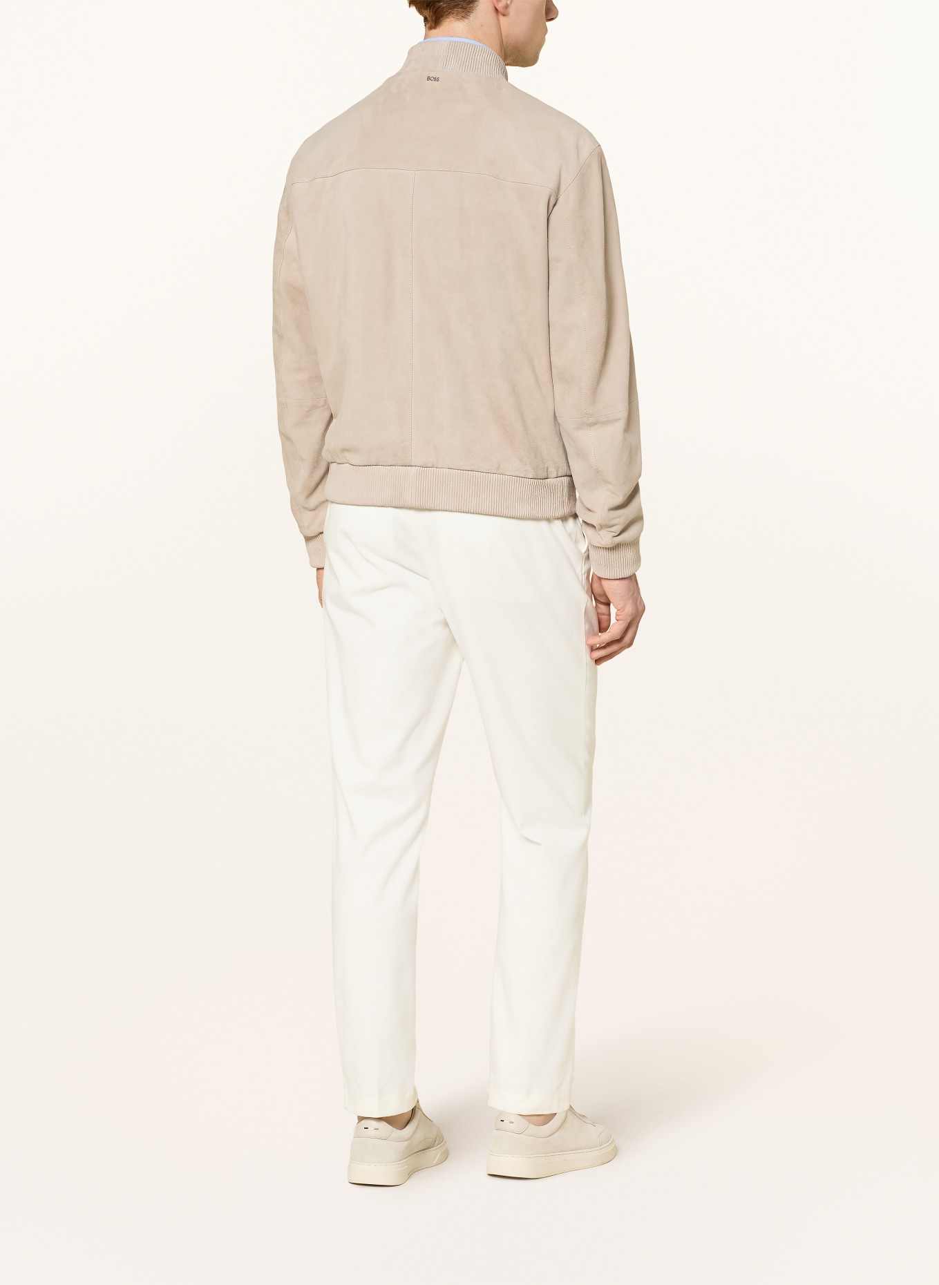 BOSS Skórzany bluzon MULLER: BEŻOWY