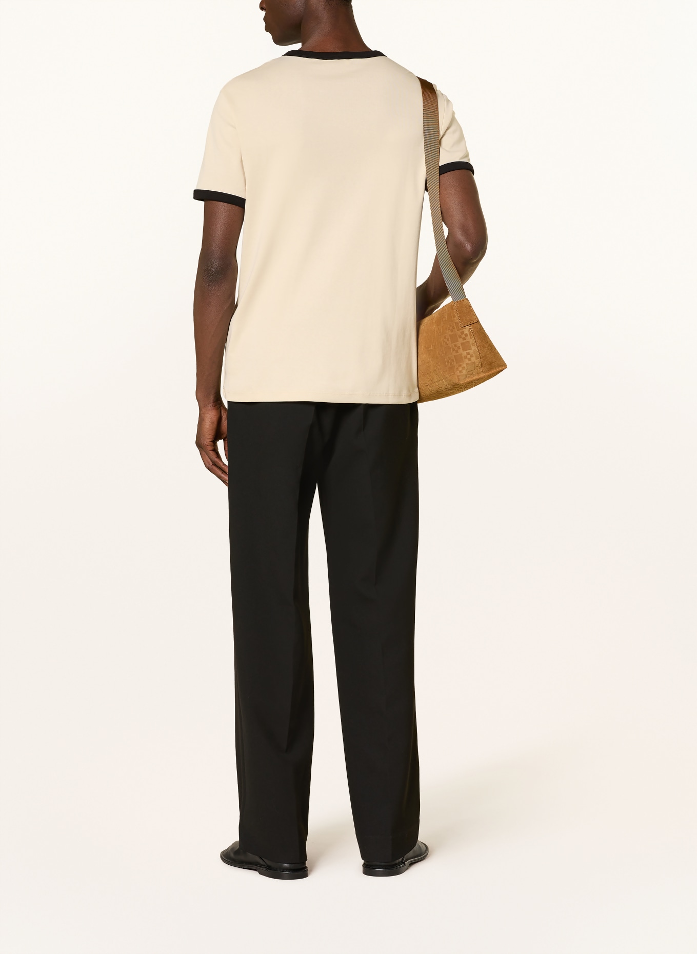 SANDRO T-Shirt: BEIGE / SCHWARZ