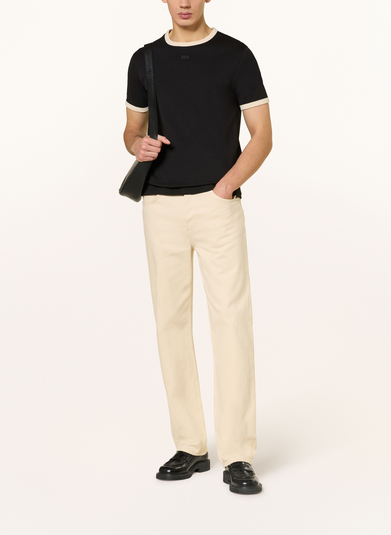 SANDRO T-Shirt: SCHWARZ / CREME