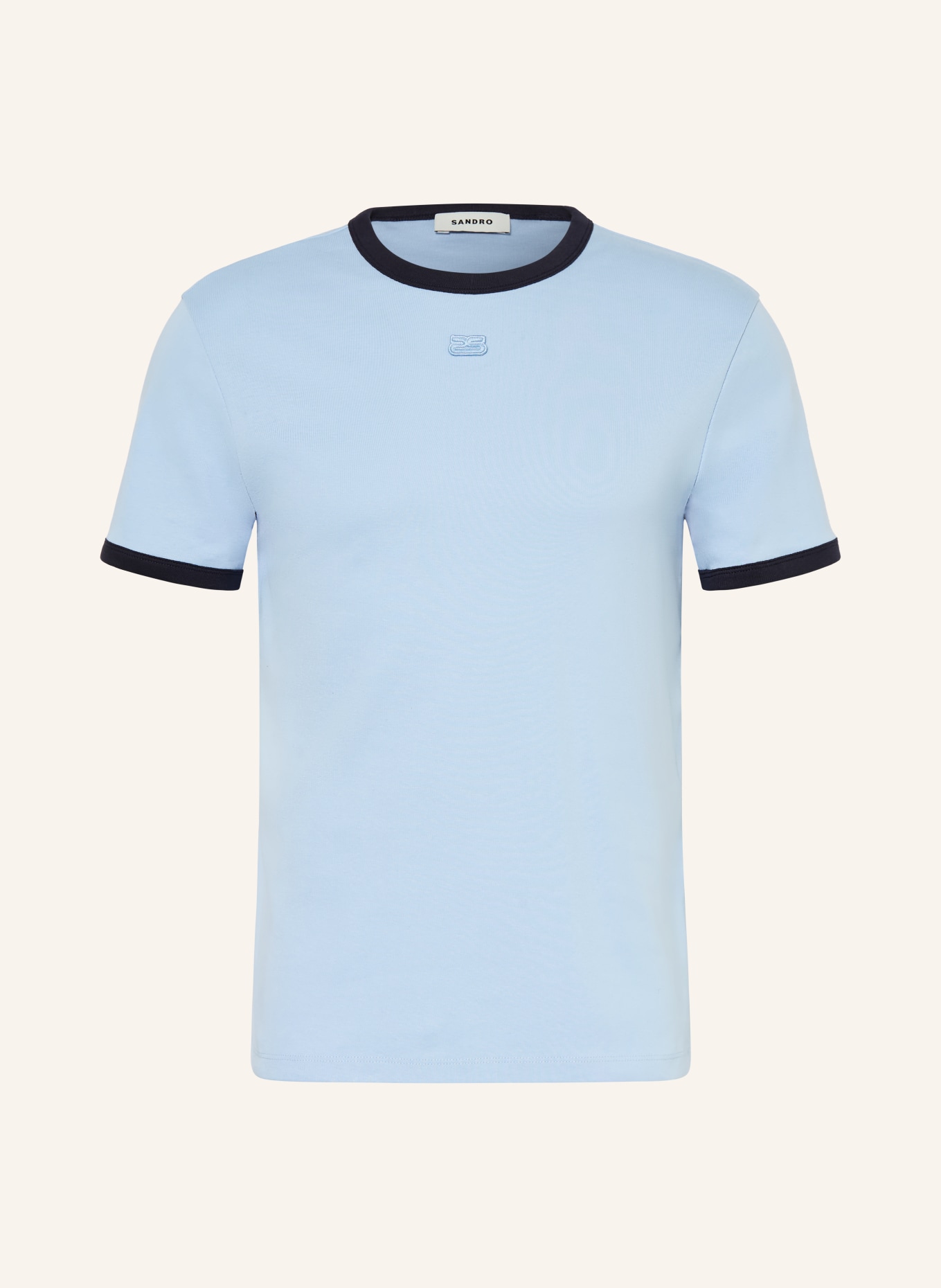 SANDRO T-Shirt: HELLBLAU / DUNKELBLAU