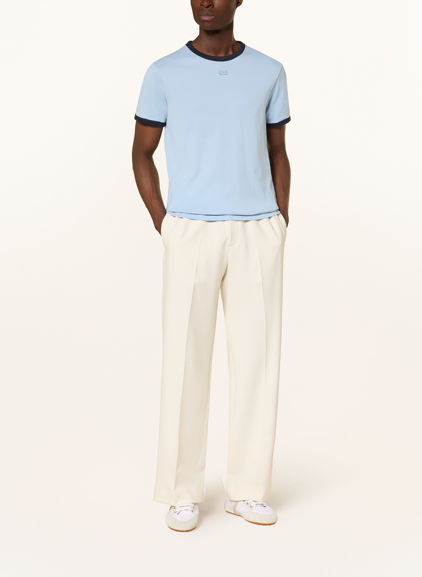 SANDRO T-Shirt: HELLBLAU / DUNKELBLAU