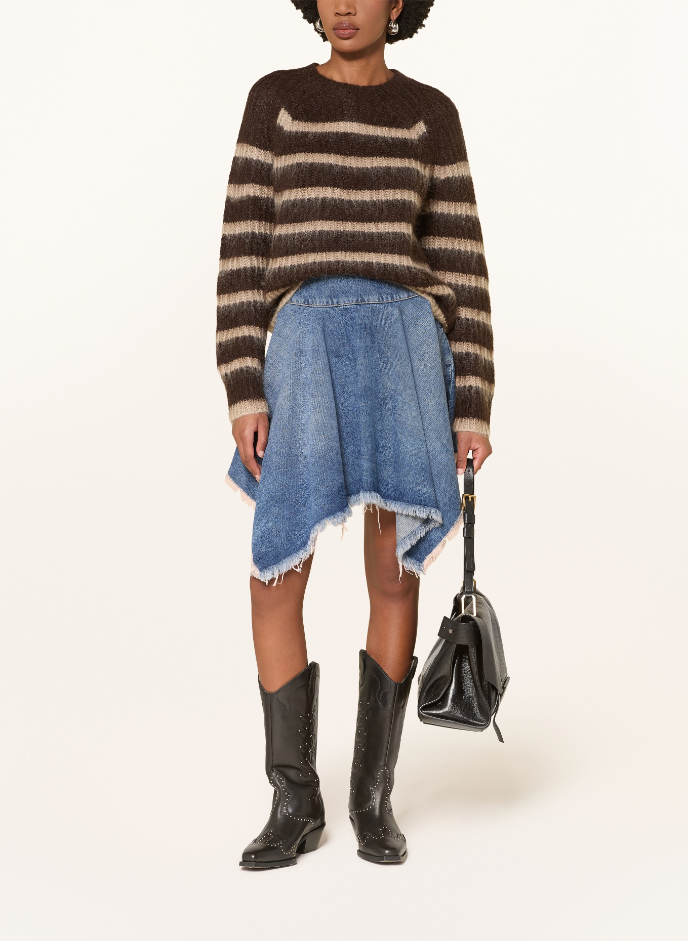 ALLSAINTS Sweater RIGA: DARK BROWN / BEIGE