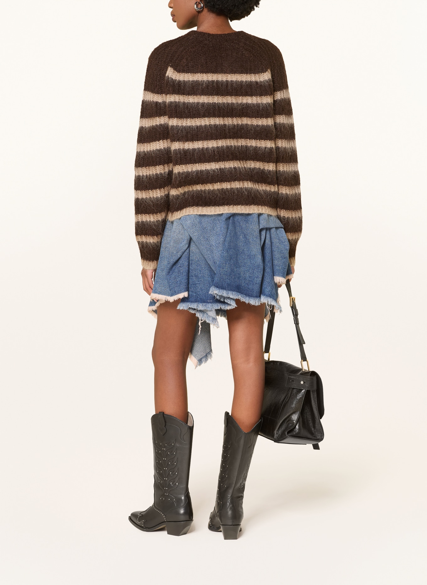 ALLSAINTS Sweater RIGA: DARK BROWN / BEIGE