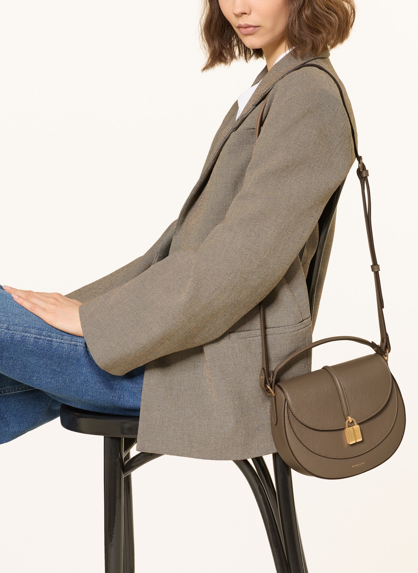 DEMELLIER Crossbody bag SIENA: TAUPE / GOLD