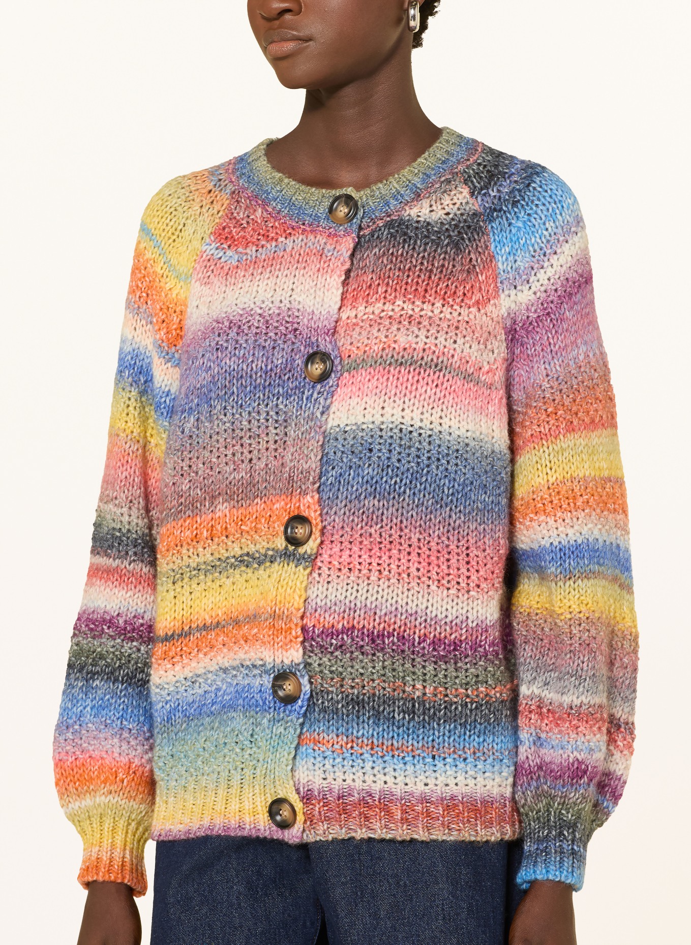 lollys laundry Kamizelka z dzianiny PADOVALL: POMARAŃCZOWY / ŻÓŁTY / JASNONIEBIESKI