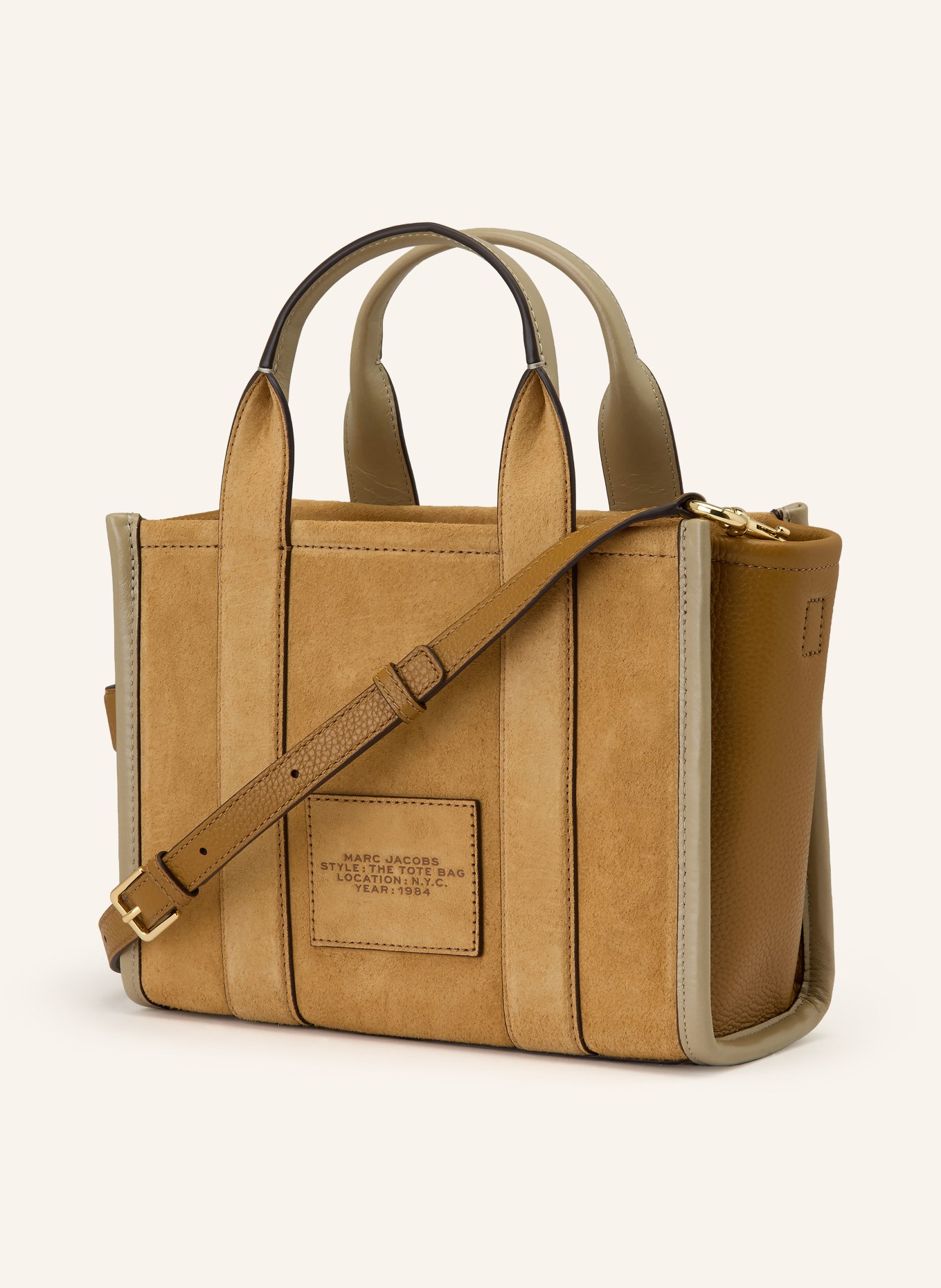 MARC JACOBS Shopper THE SUEDE SMALL TOTE BAG: COGNAC