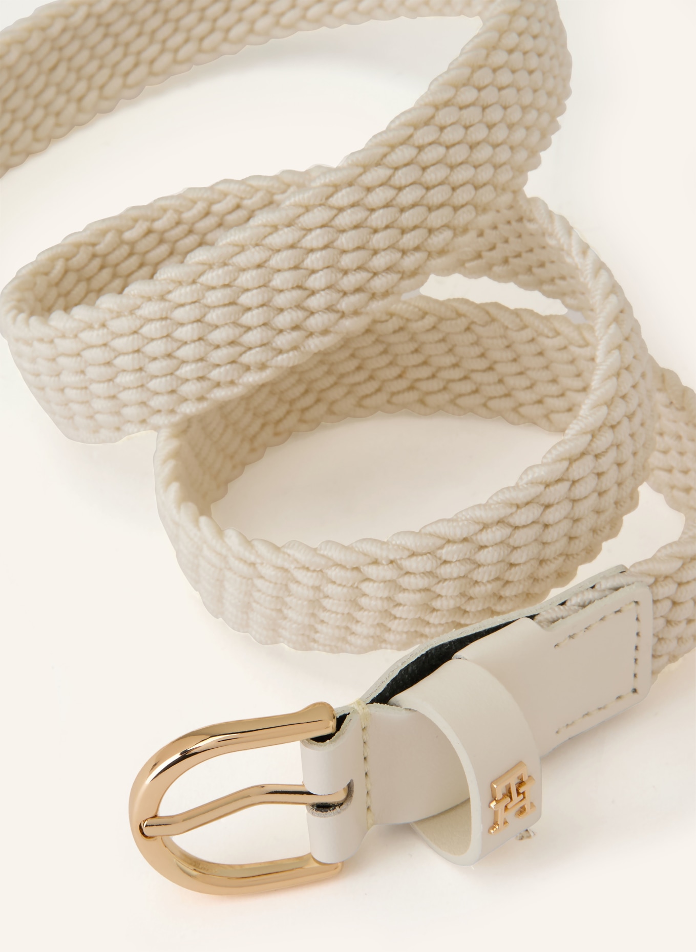 TOMMY HILFIGER Flechtgürtel: ECRU / GOLD