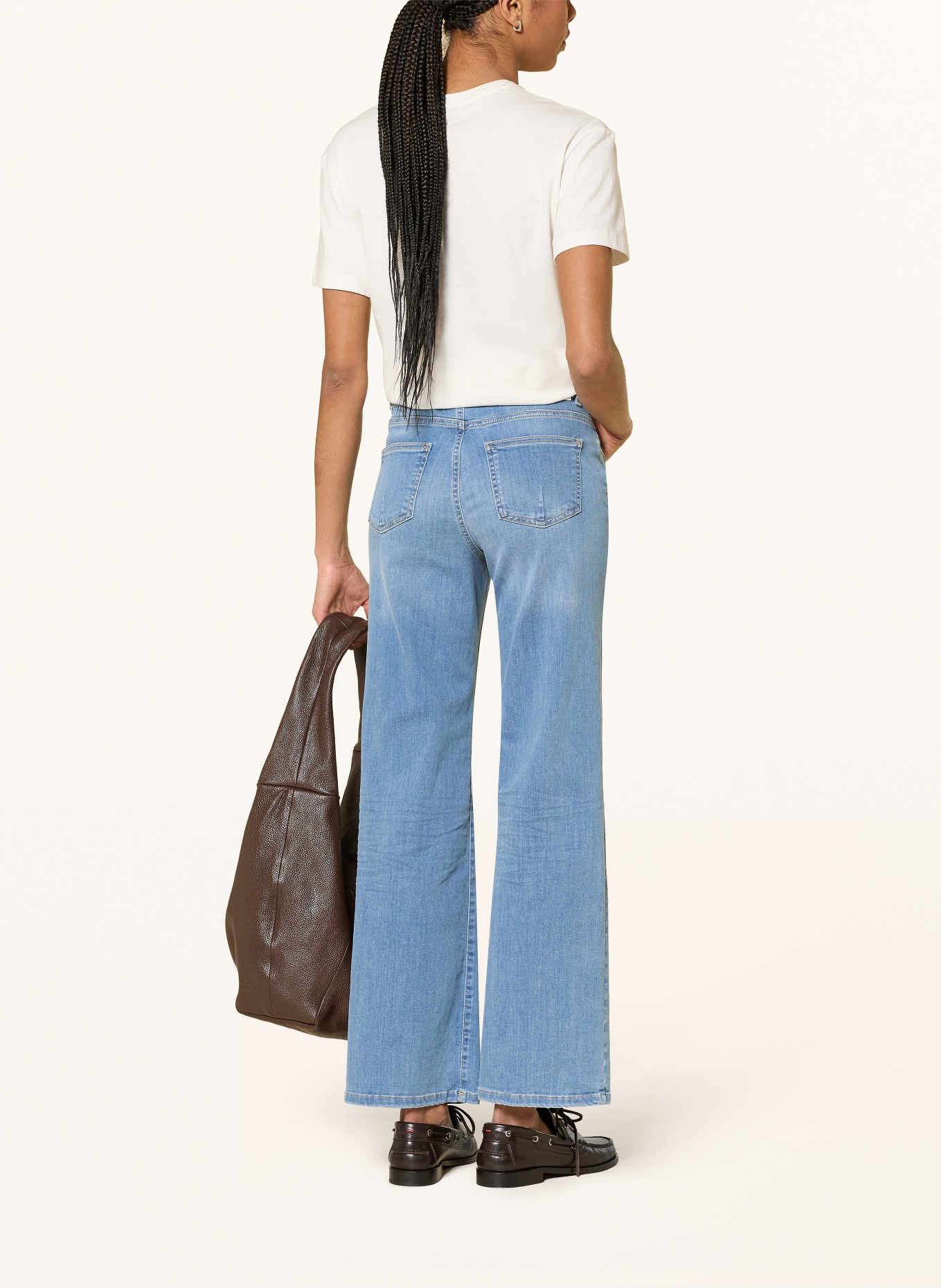 OPUS PANTS Wide Leg džíny MELLY MODERN: 70188 light sky blue