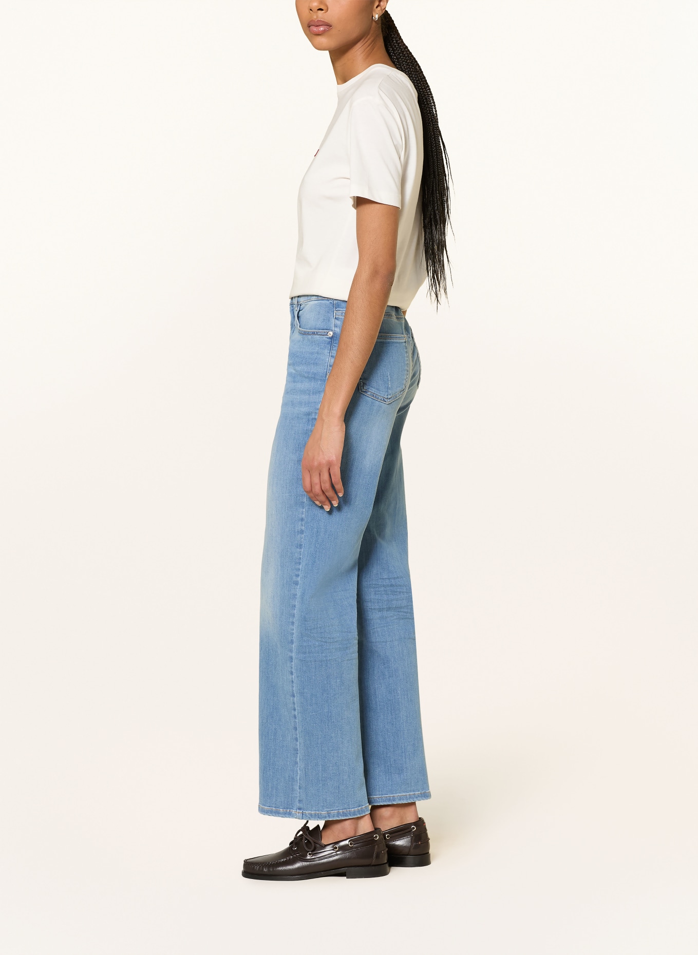 OPUS PANTS Wide Leg džíny MELLY MODERN: 70188 light sky blue
