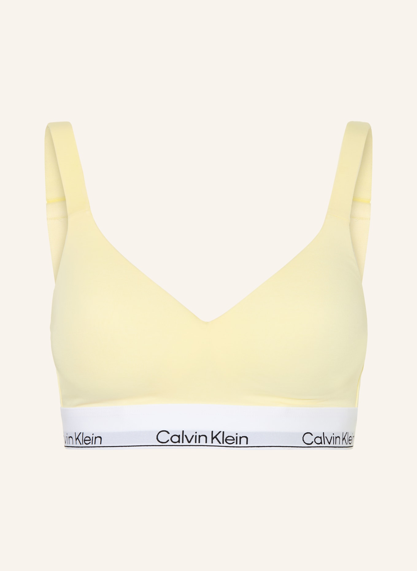 Calvin Klein Bustier podprsenka ICON: TMAVĚ ŽLUTÁ / BÍLÁ