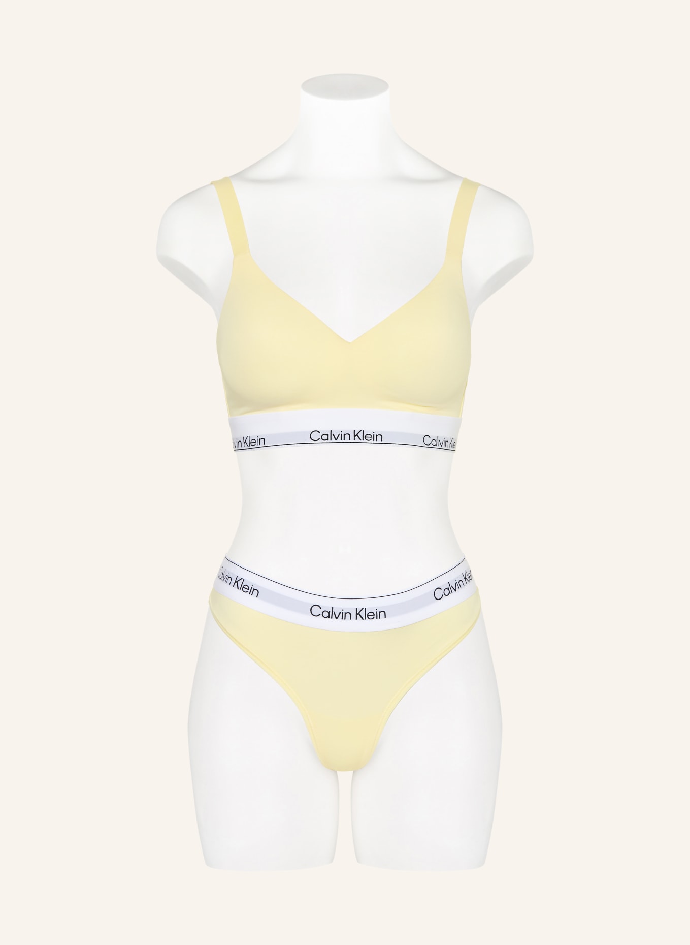 Calvin Klein Bustier podprsenka ICON: TMAVĚ ŽLUTÁ / BÍLÁ