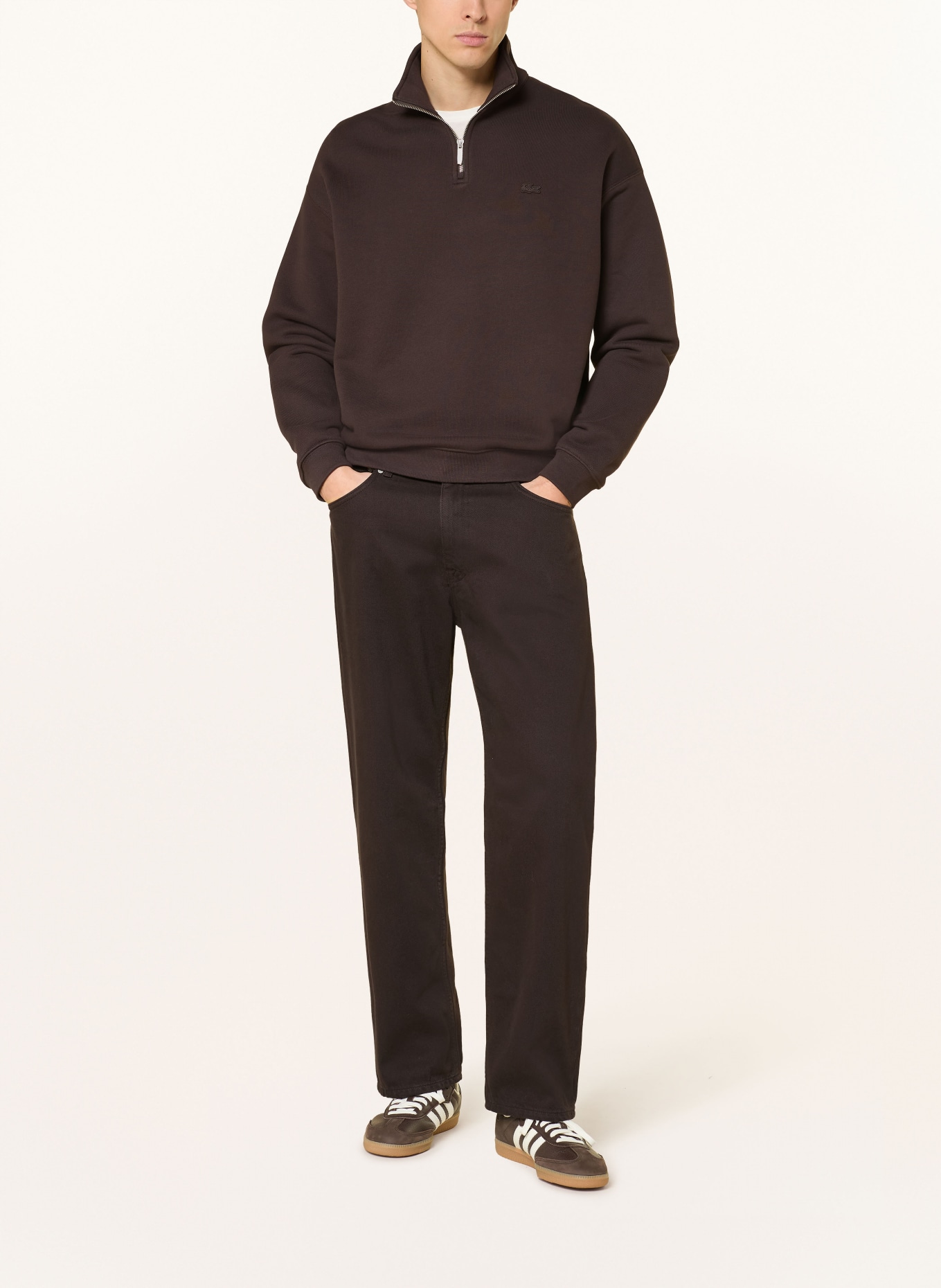 LACOSTE Sweat-Troyer: DUNKELBRAUN