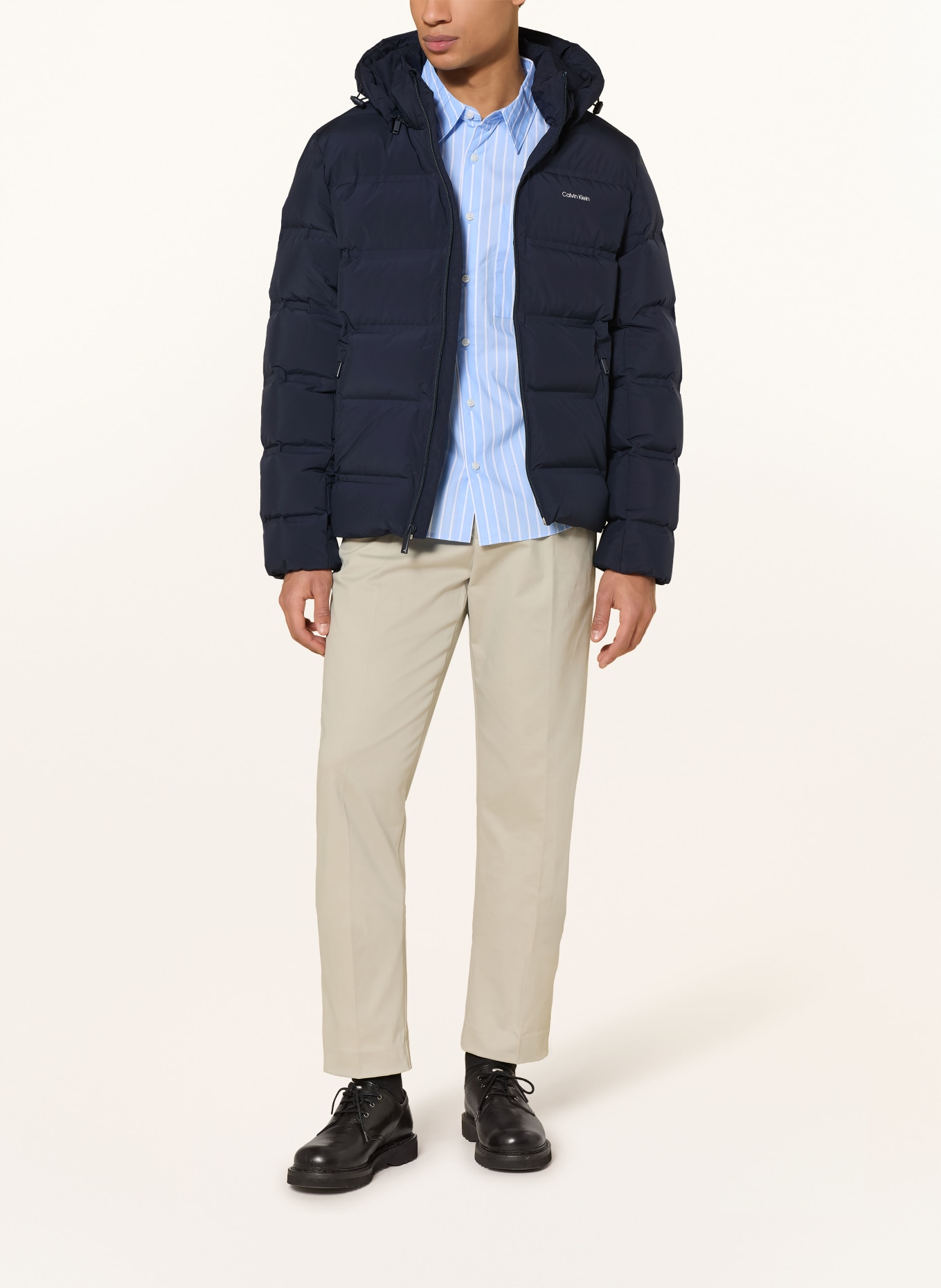 Calvin Klein Down jacket with detachable hood: DARK BLUE