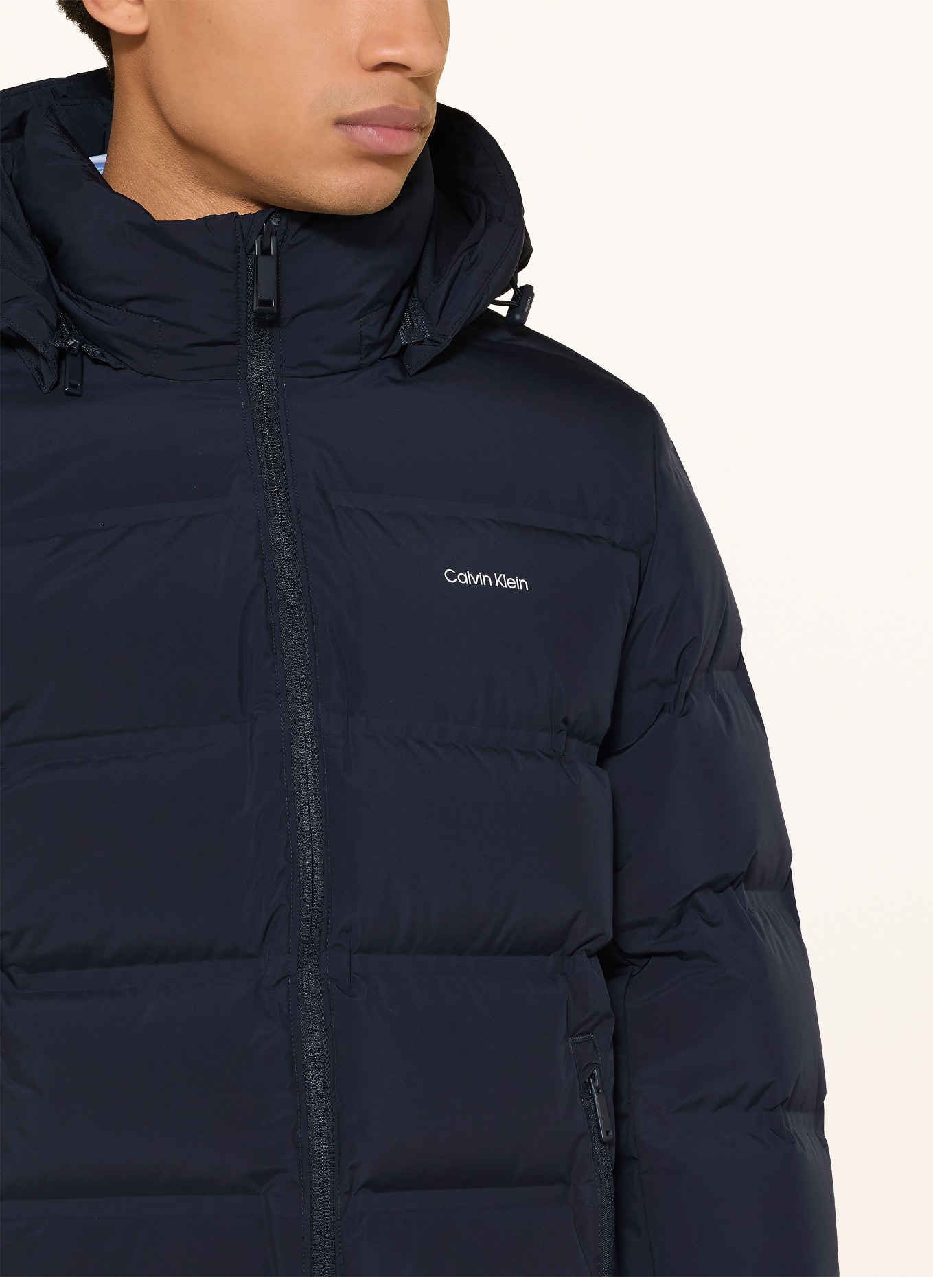 Calvin Klein Down jacket with detachable hood: DARK BLUE