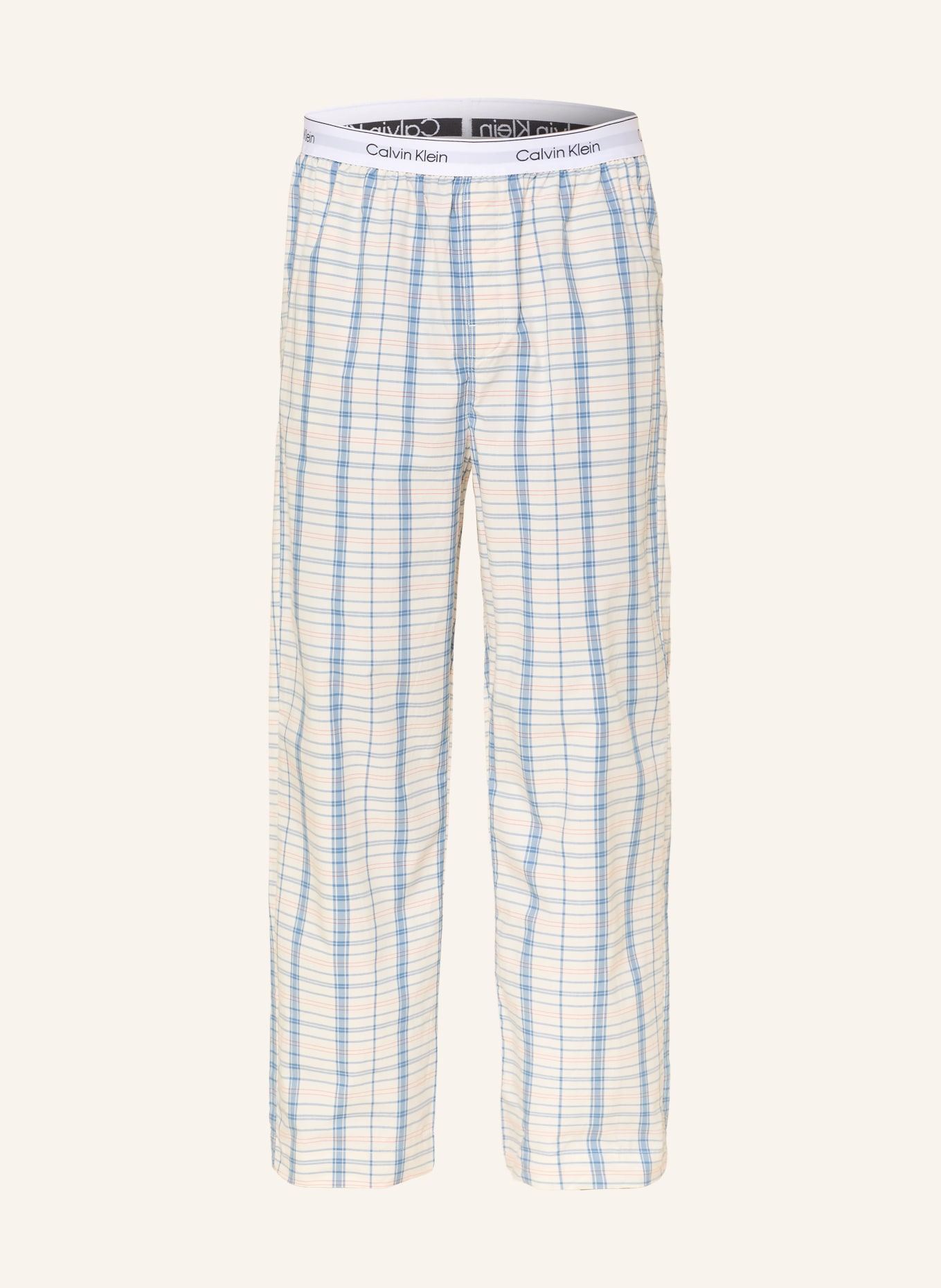 Calvin Klein Pajama pants COTTON POPLIN: ECRU / BLUE GRAY / ORANGE