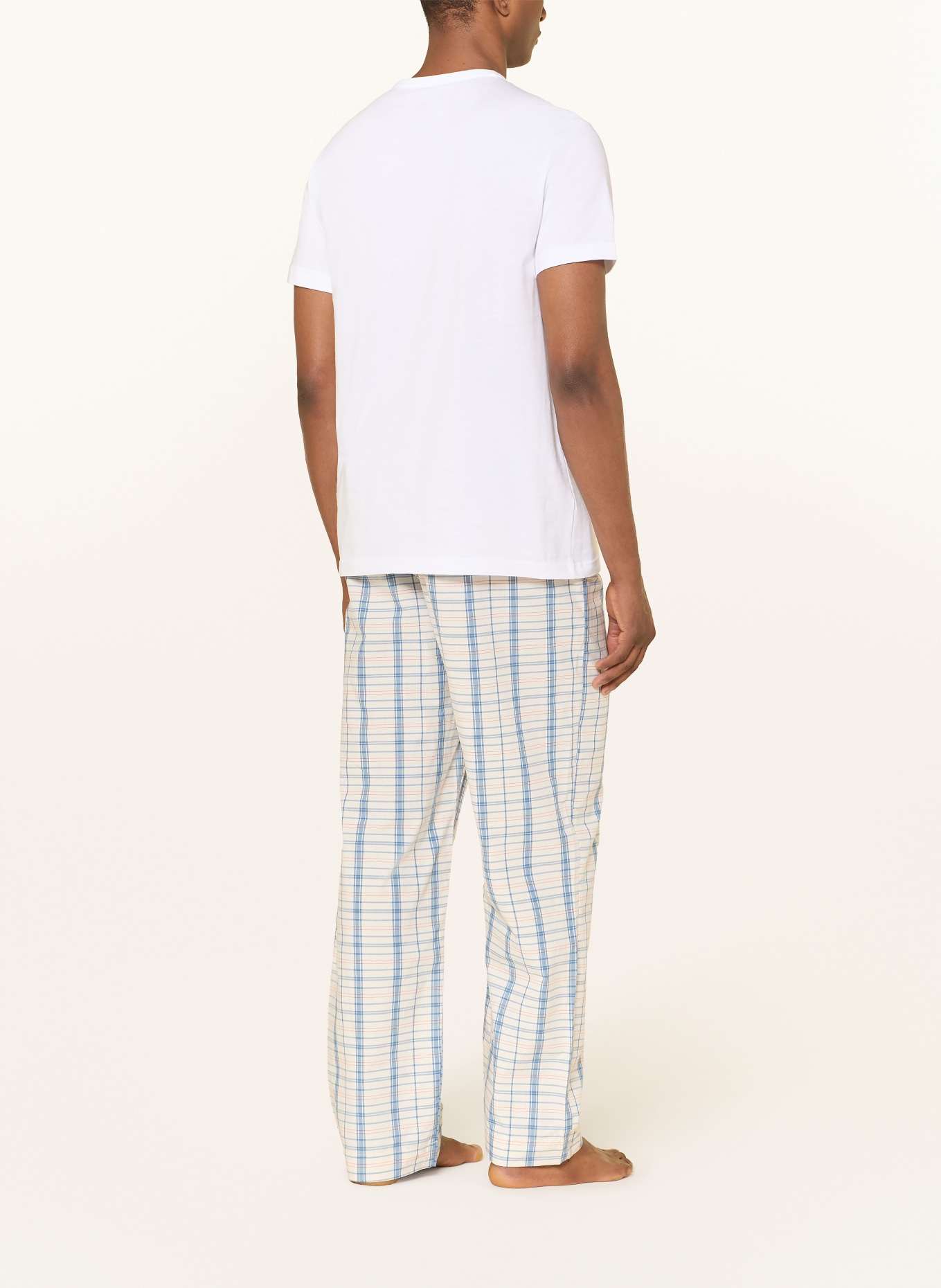 Calvin Klein Pajama pants COTTON POPLIN: ECRU / BLUE GRAY / ORANGE