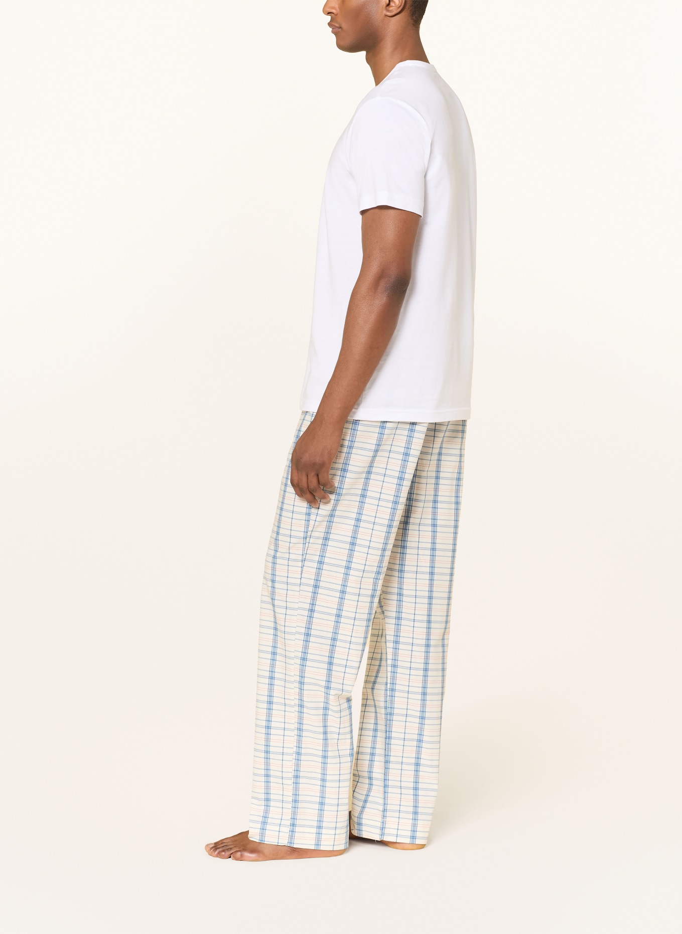 Calvin Klein Pajama pants COTTON POPLIN: ECRU / BLUE GRAY / ORANGE