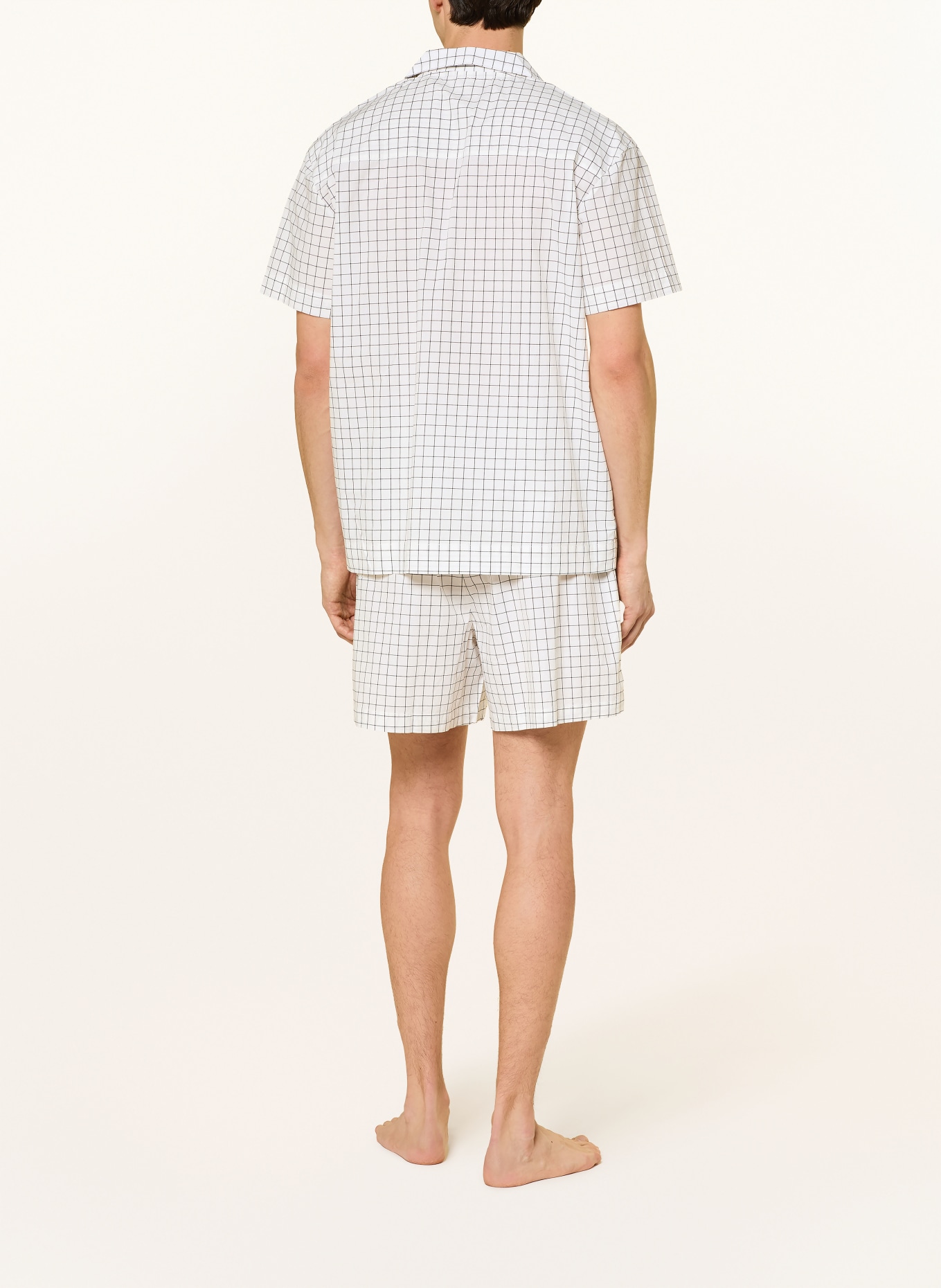 TOMMY HILFIGER Shorty-Schlafanzug: WEISS / DUNKELGRAU