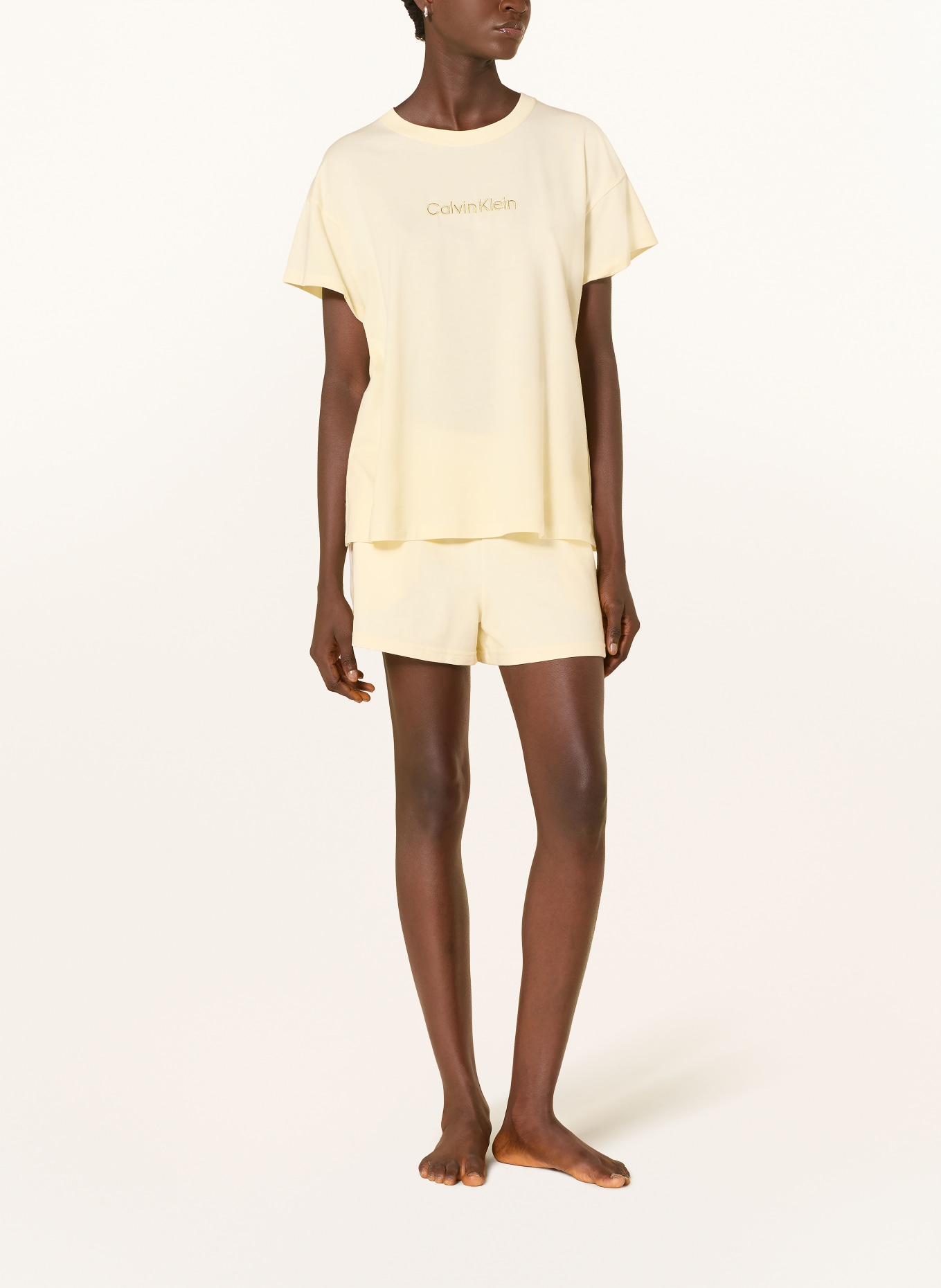 Calvin Klein Lounge shorts: LIGHT YELLOW / WHITE