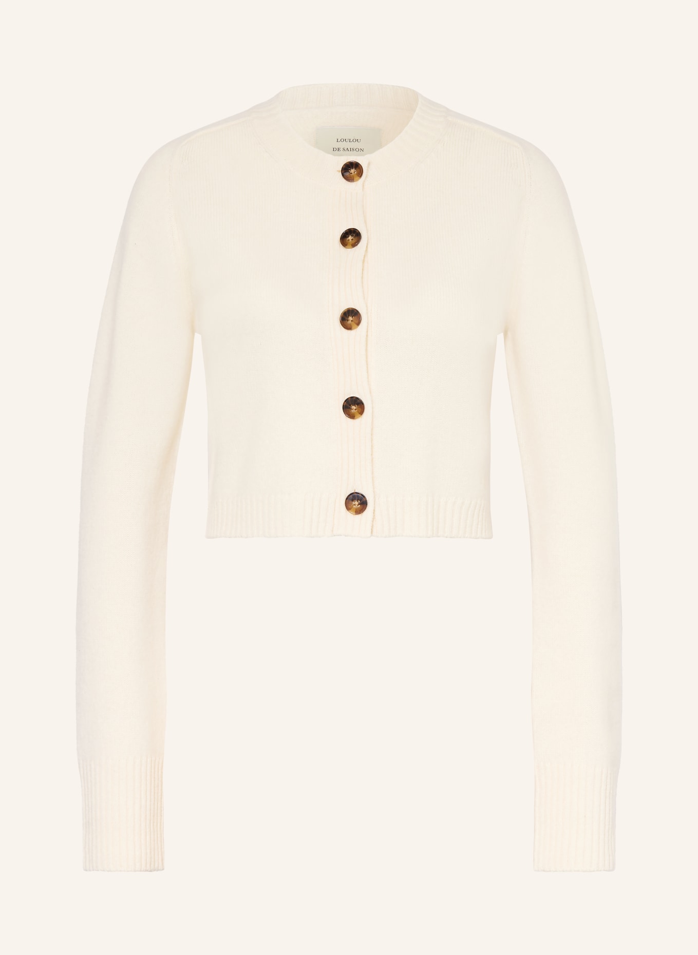 LOULOU DE SAISON Strickjacke ZEPHIR aus Cashmere: CREME