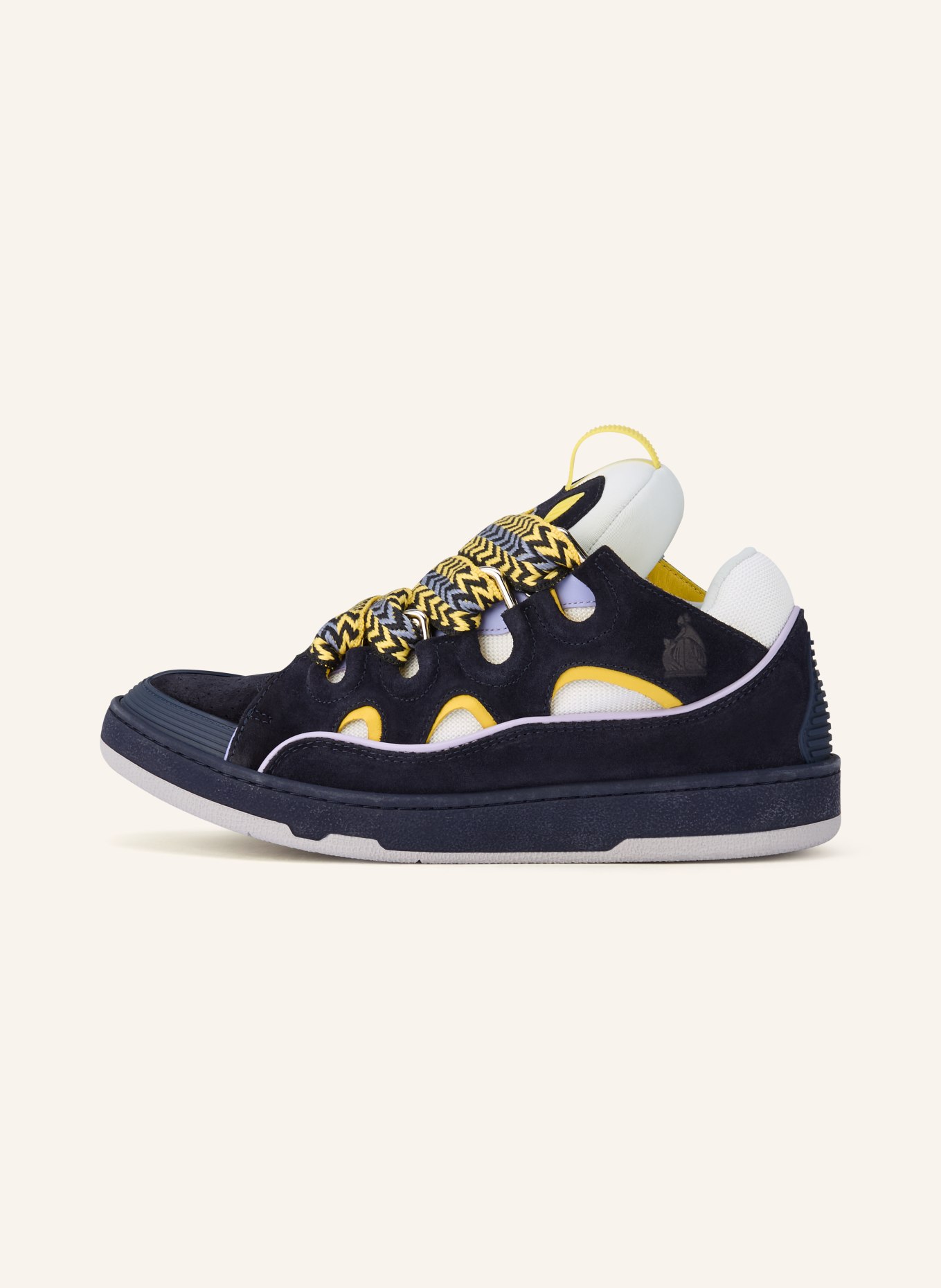 LANVIN Sneakers CURB: DARK BLUE / LIGHT PURPLE / YELLOW