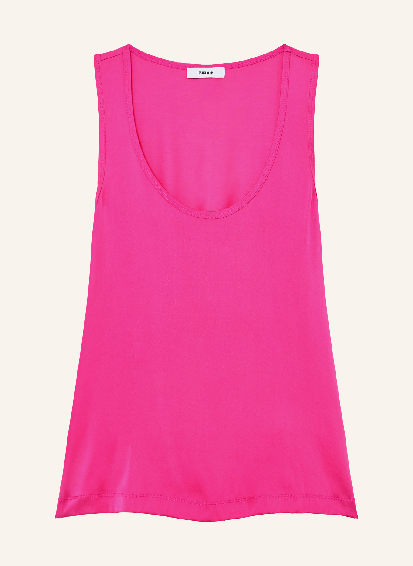 REISS Top RUBY ze směsi materiálů: NEONOVĚ RŮŽOVÁ