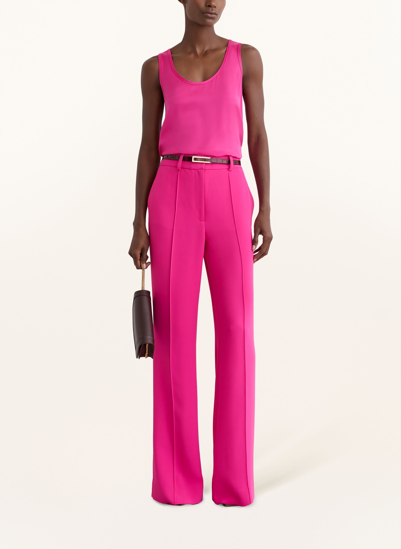 REISS Top RUBY ze směsi materiálů: NEONOVĚ RŮŽOVÁ