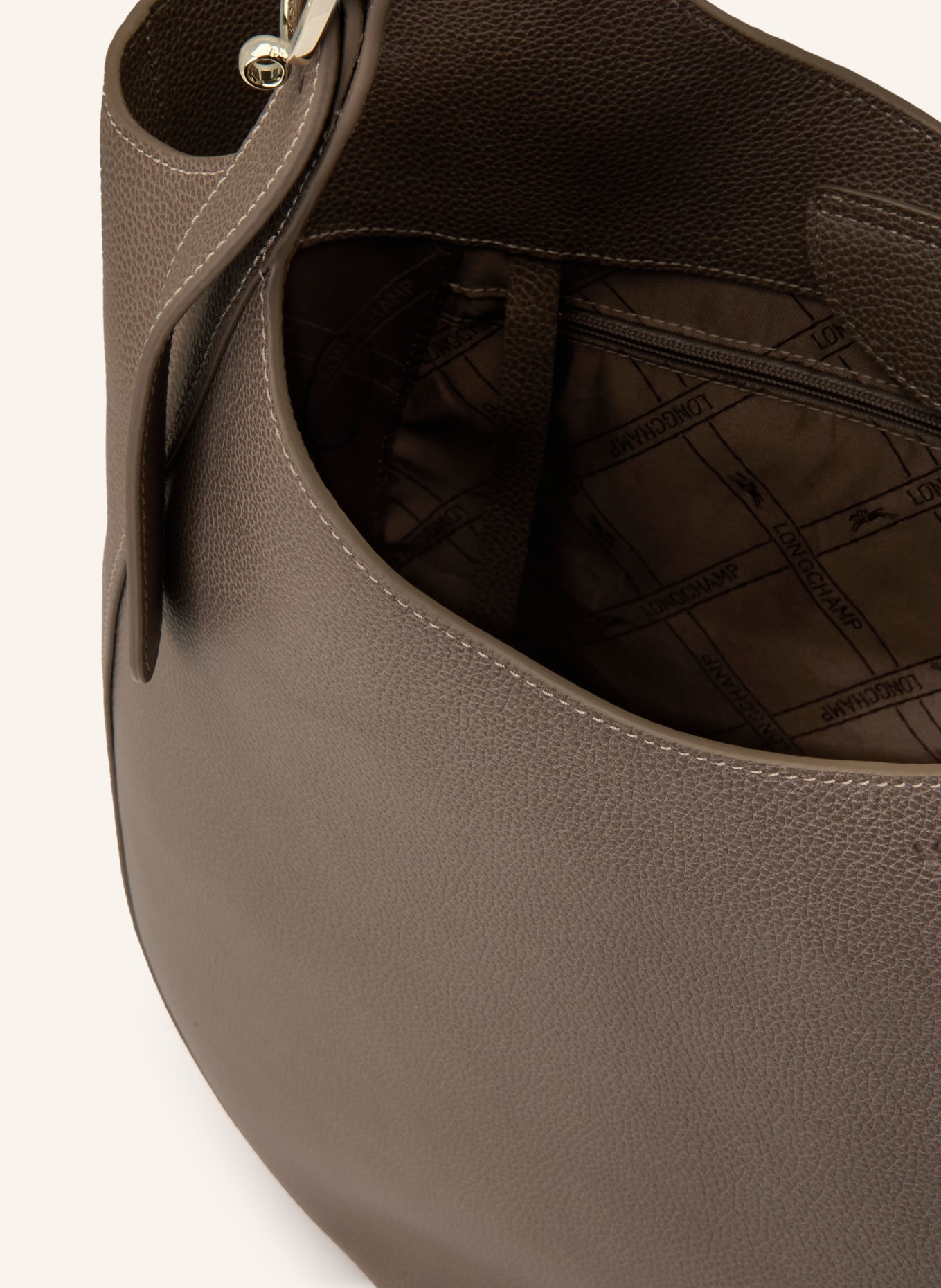 LONGCHAMP Beuteltasche LE FOULONNÉ XL: TAUPE / GOLD