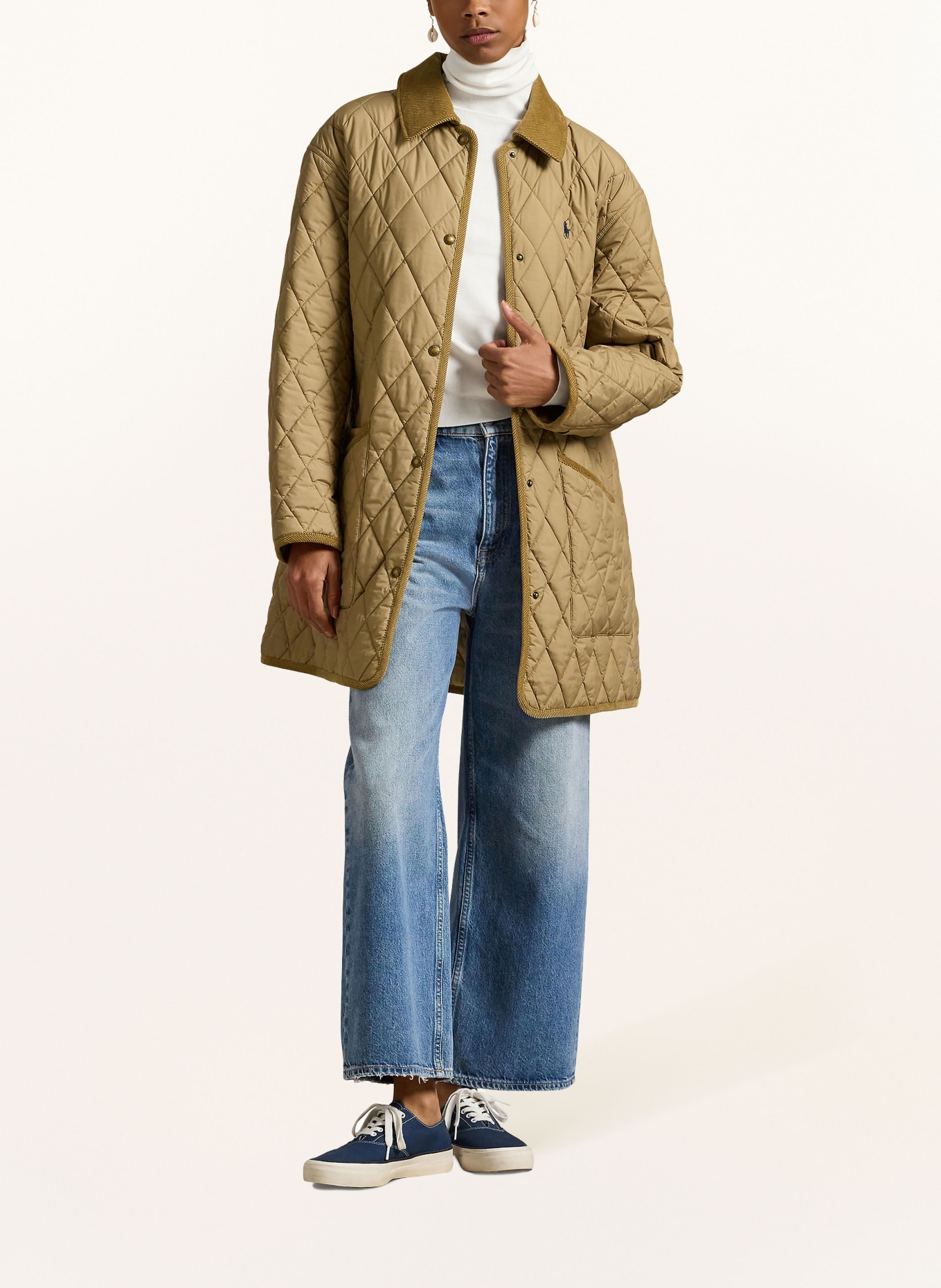 POLO RALPH LAUREN Prošívaný kabát: OLIVOVÁ