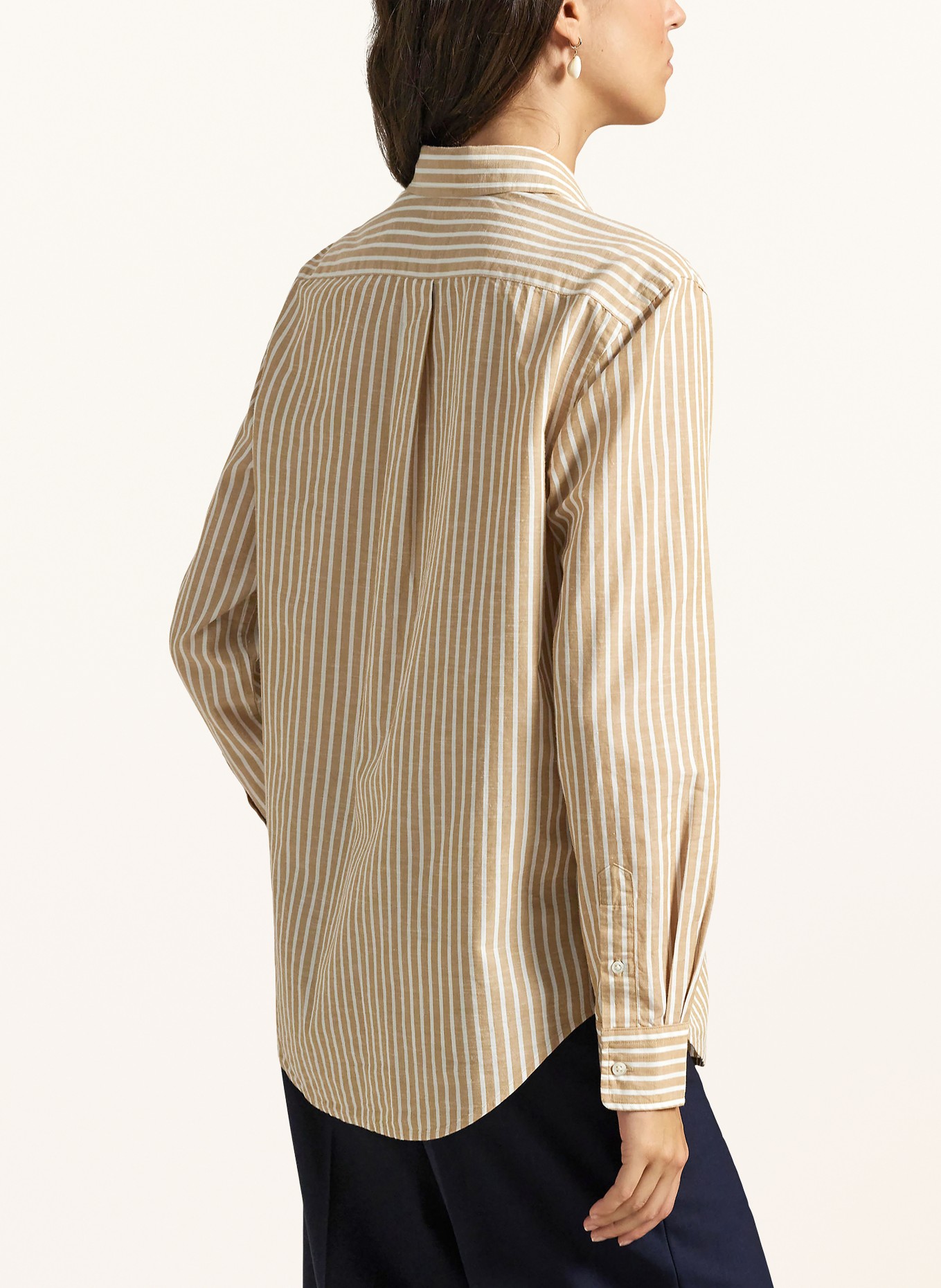 POLO RALPH LAUREN Košilová halenka: VELBLOUDÍ / BÍLÁ