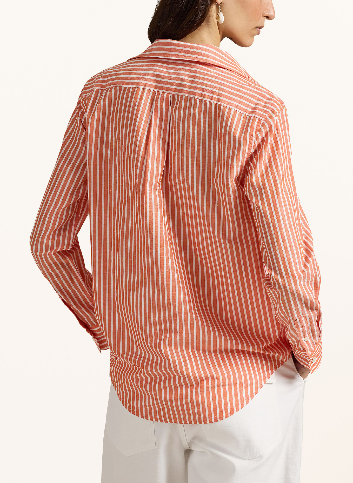 POLO RALPH LAUREN Shirt blouse: ORANGE / WHITE