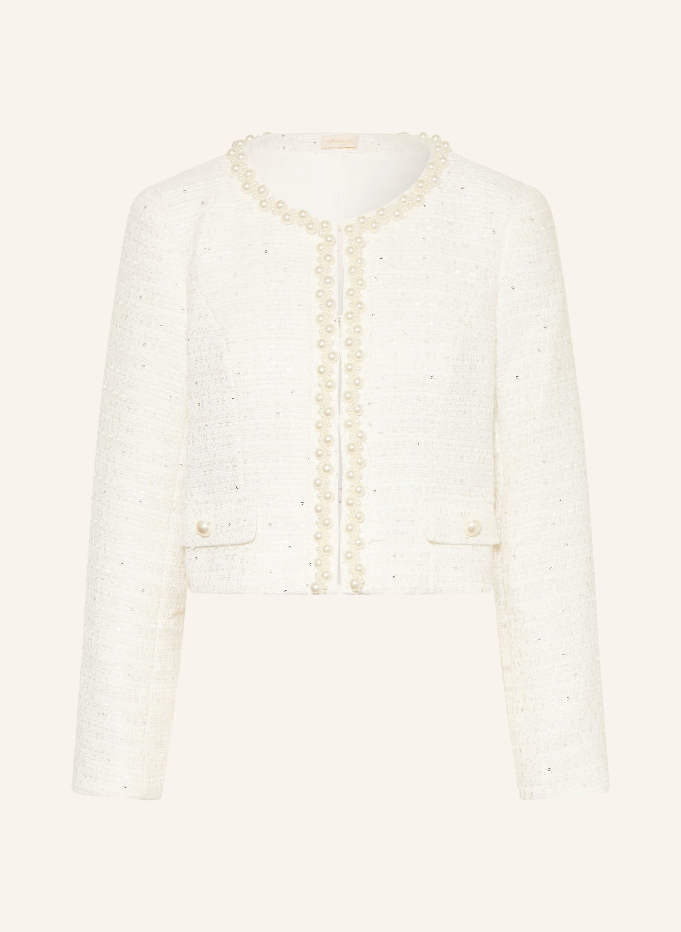 APART Tvídové sako s flitry a ozdobnými korálky: REŽNÁ