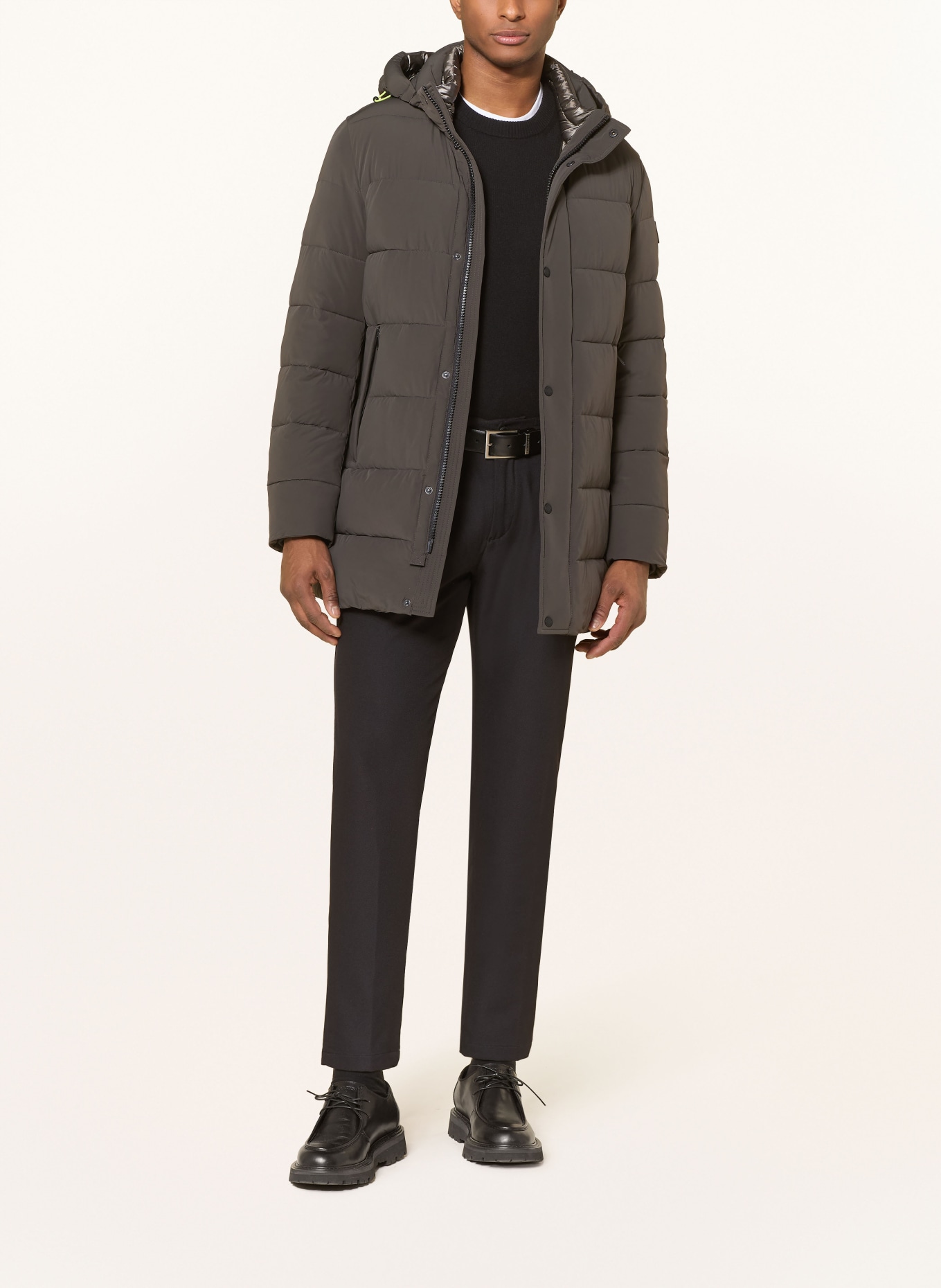 MILESTONE Płaszcz pikowany MSTEDROS z odpinanym kapturem: KHAKI