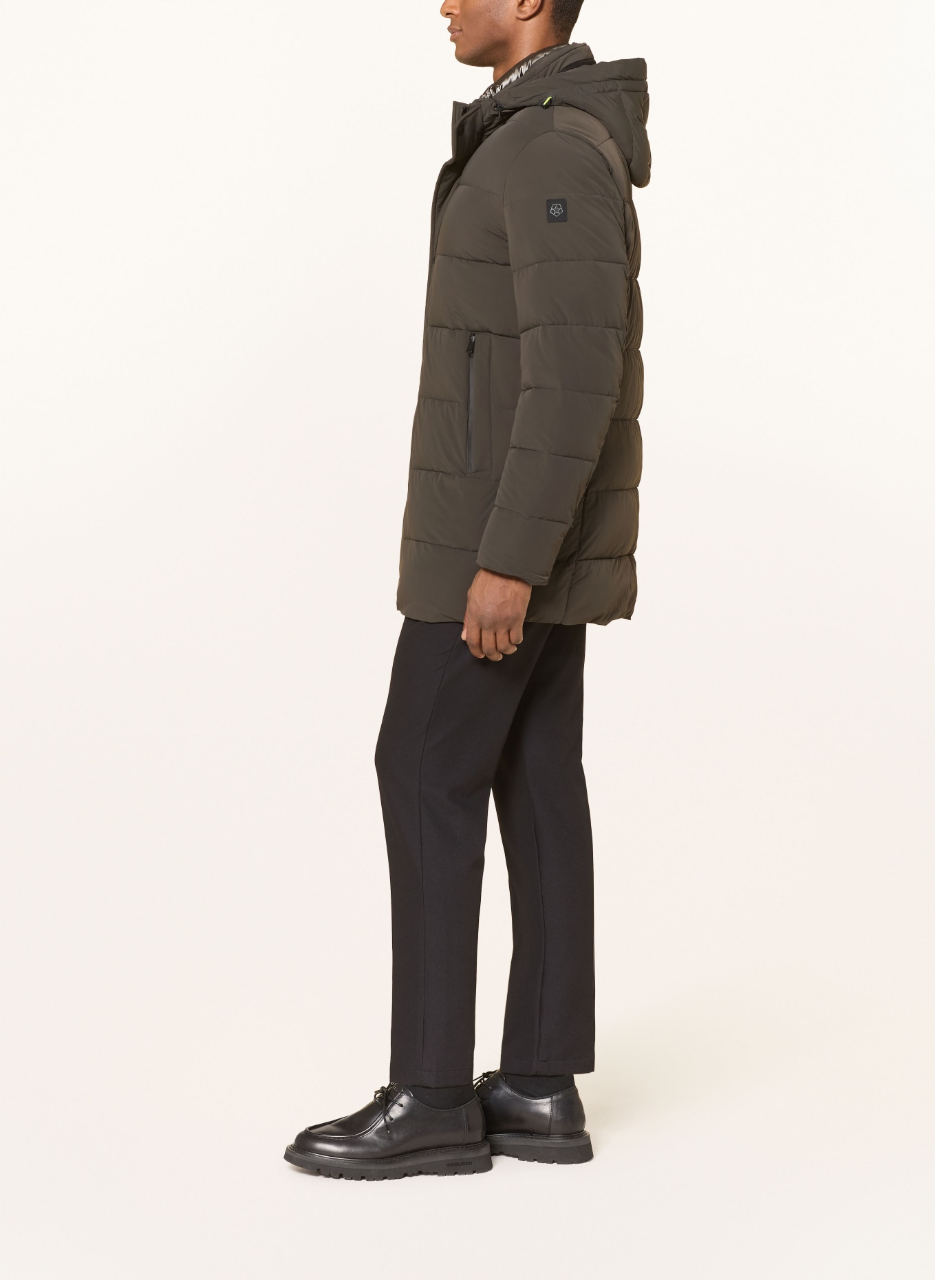 MILESTONE Płaszcz pikowany MSTEDROS z odpinanym kapturem: KHAKI