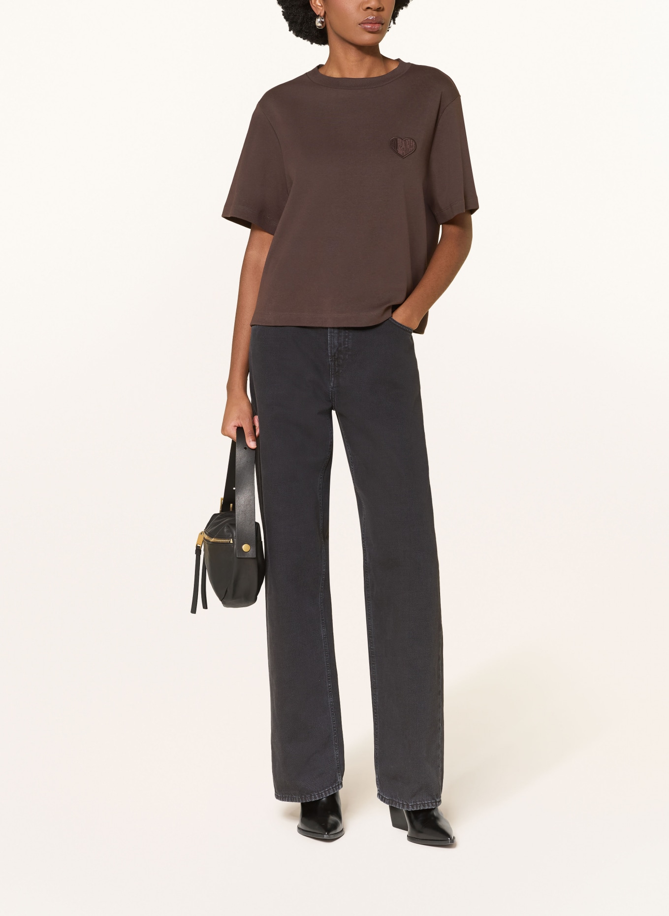 ALLSAINTS T-shirt LOVER LISA: MARRON FONCÉ